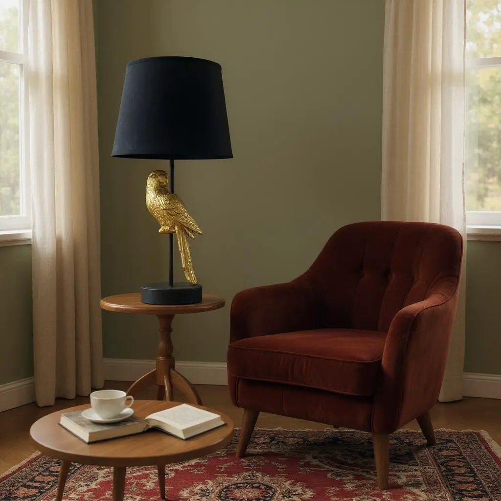 MSL 47X22X22M TABLE LAMP 9" BLACK SHADE - Lamp
