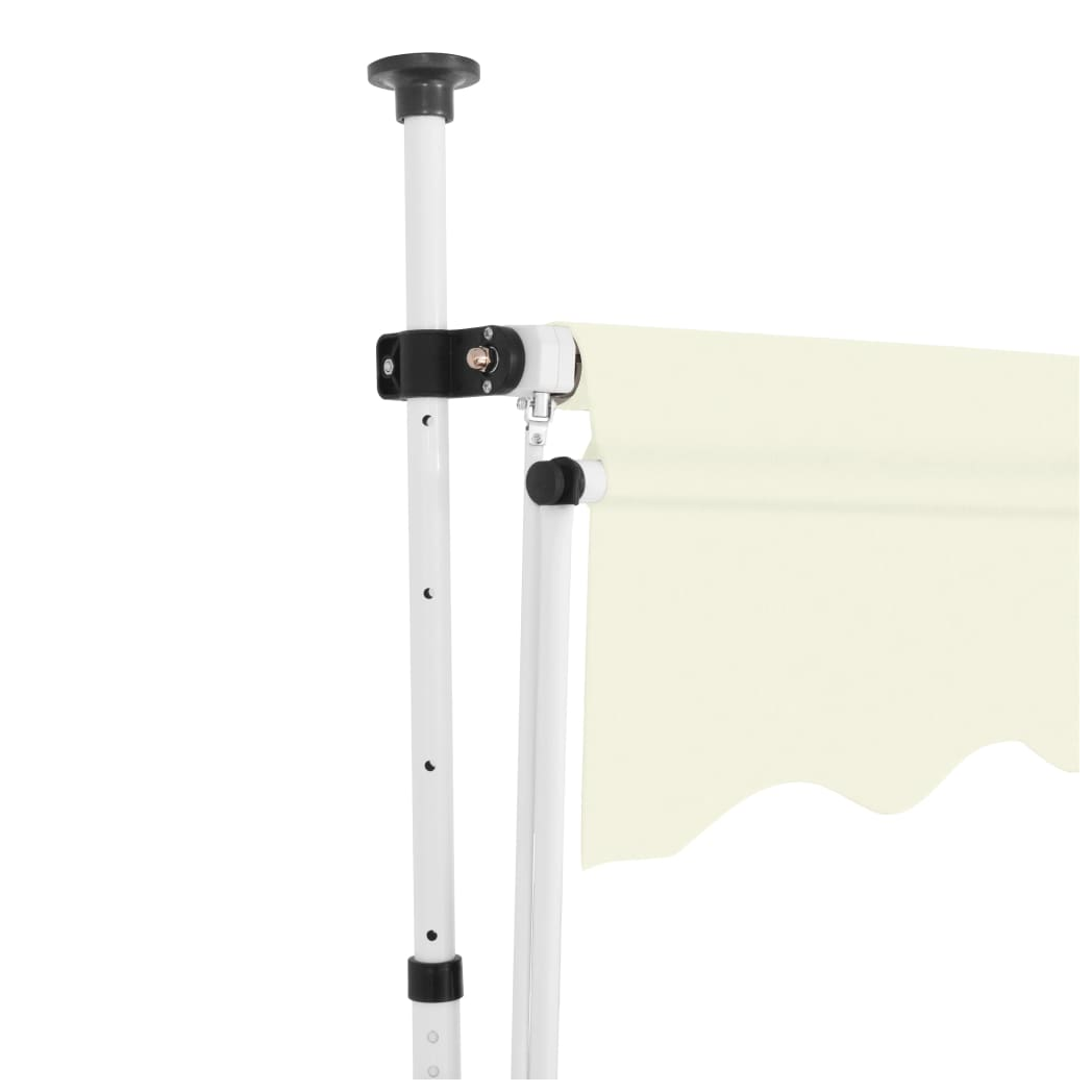 Premium Manual Retractable Awning 350cm Cream Water Repellent UV Resistant PU Coated Polyester For Window Terrace Garden by vidaXL