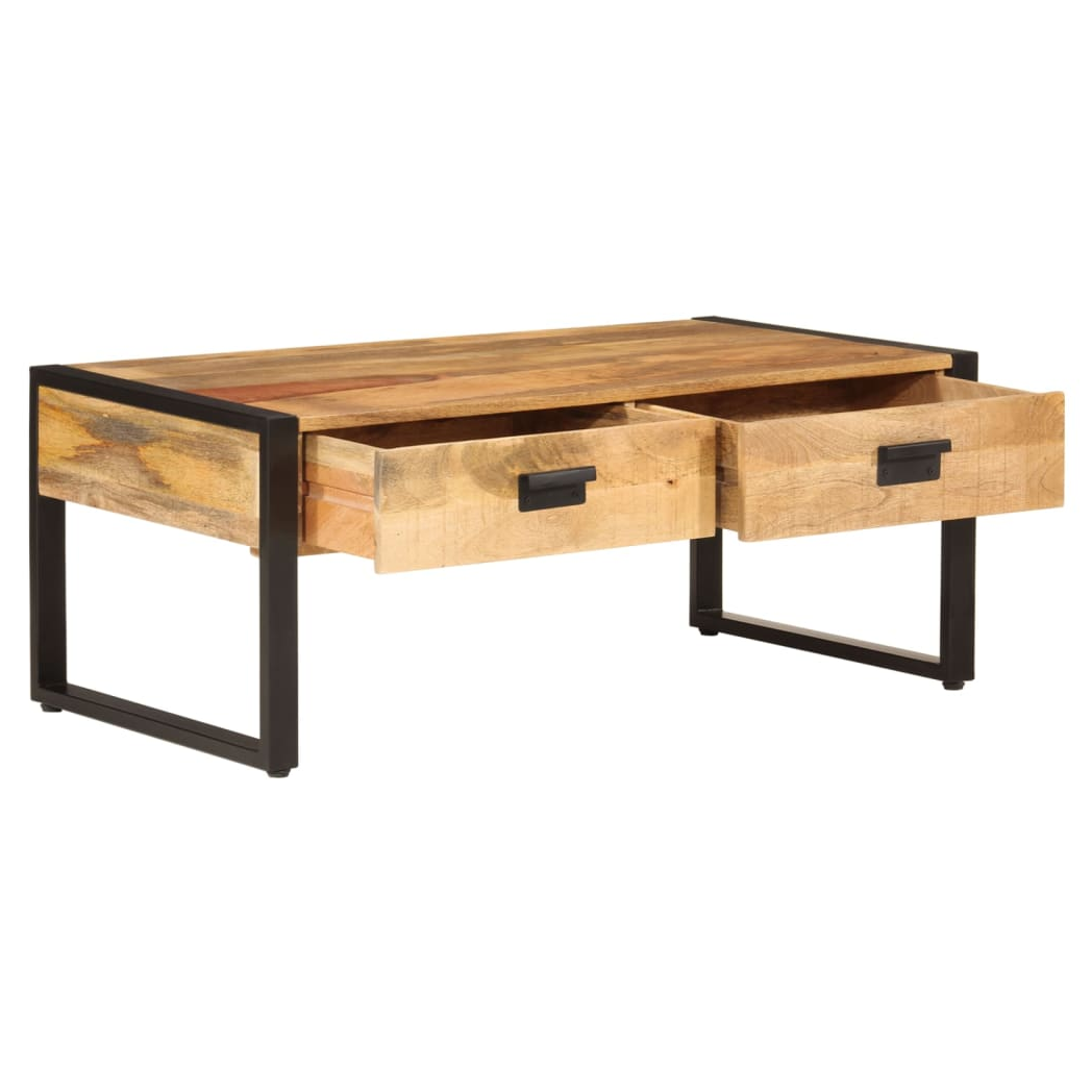 vidaXL VidaXL Coffee Table 100x54x40 Mango Wood Iron Living Room - Coffee Table