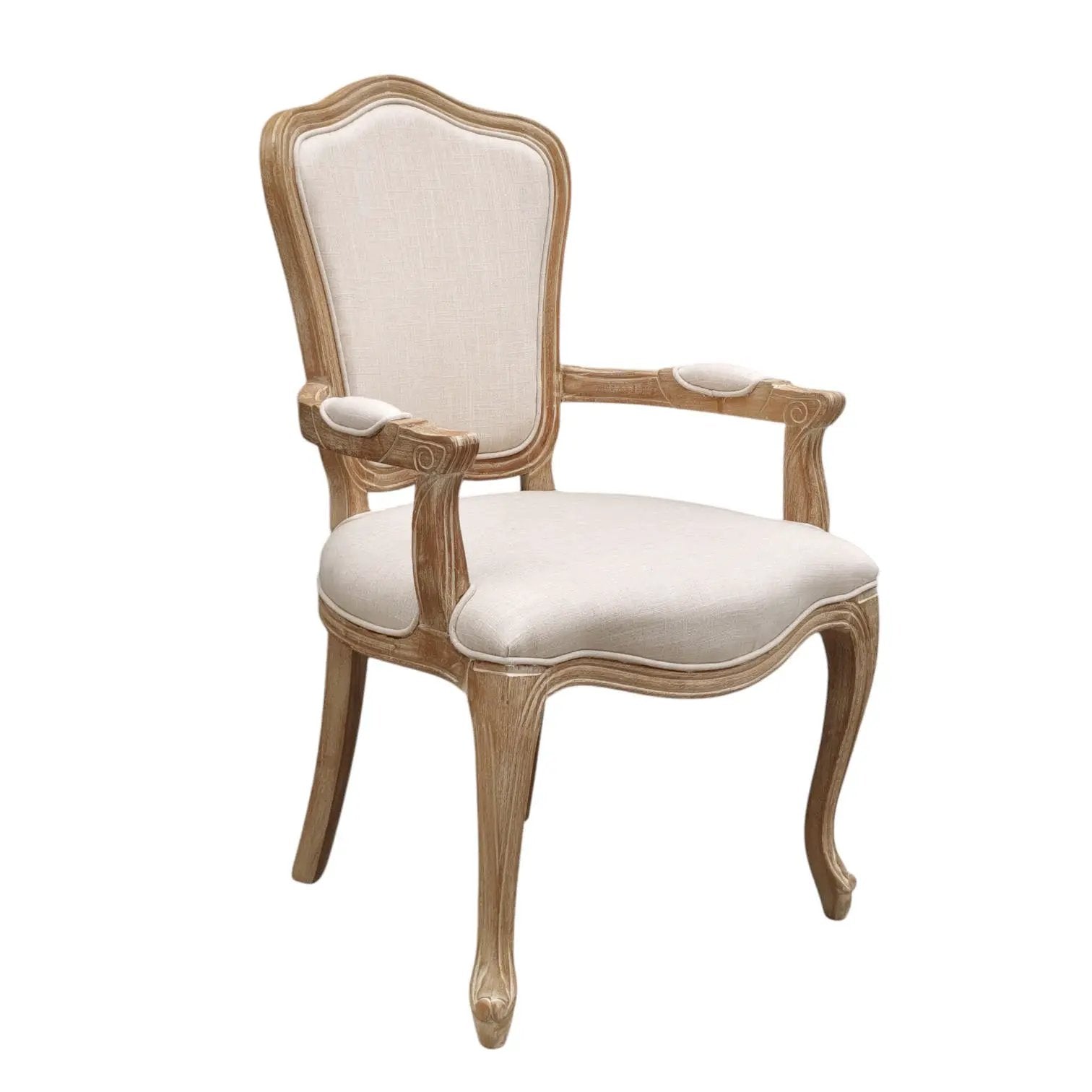 MSL 95CM LINEN FABRIC LOUIS CHAIR - Fabric Dining Chairs