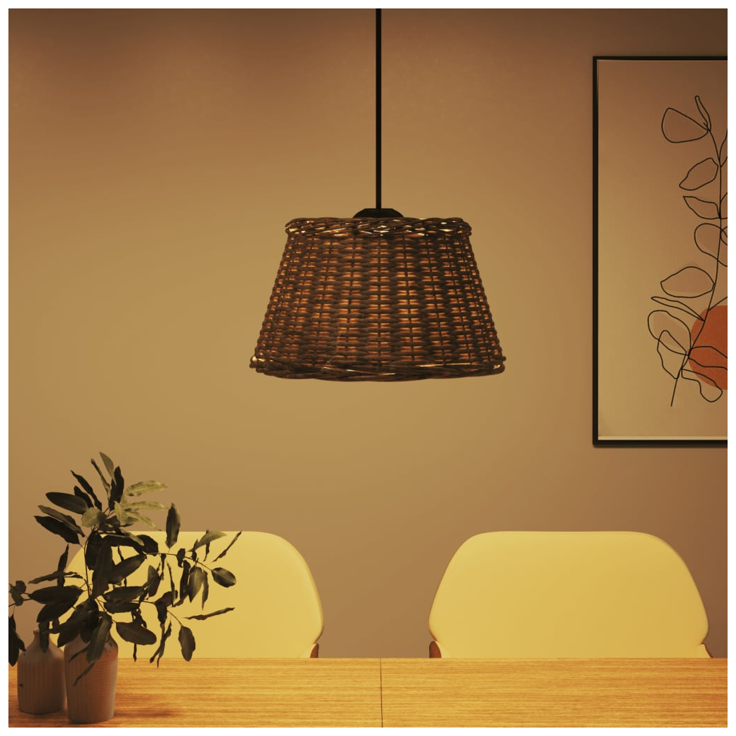 VidaXL Wicker Ceiling Lamp Shade Diameter 50 Cm Height 30 Cm Natural Handcrafted Pendant Light for Living Room by vidaXL