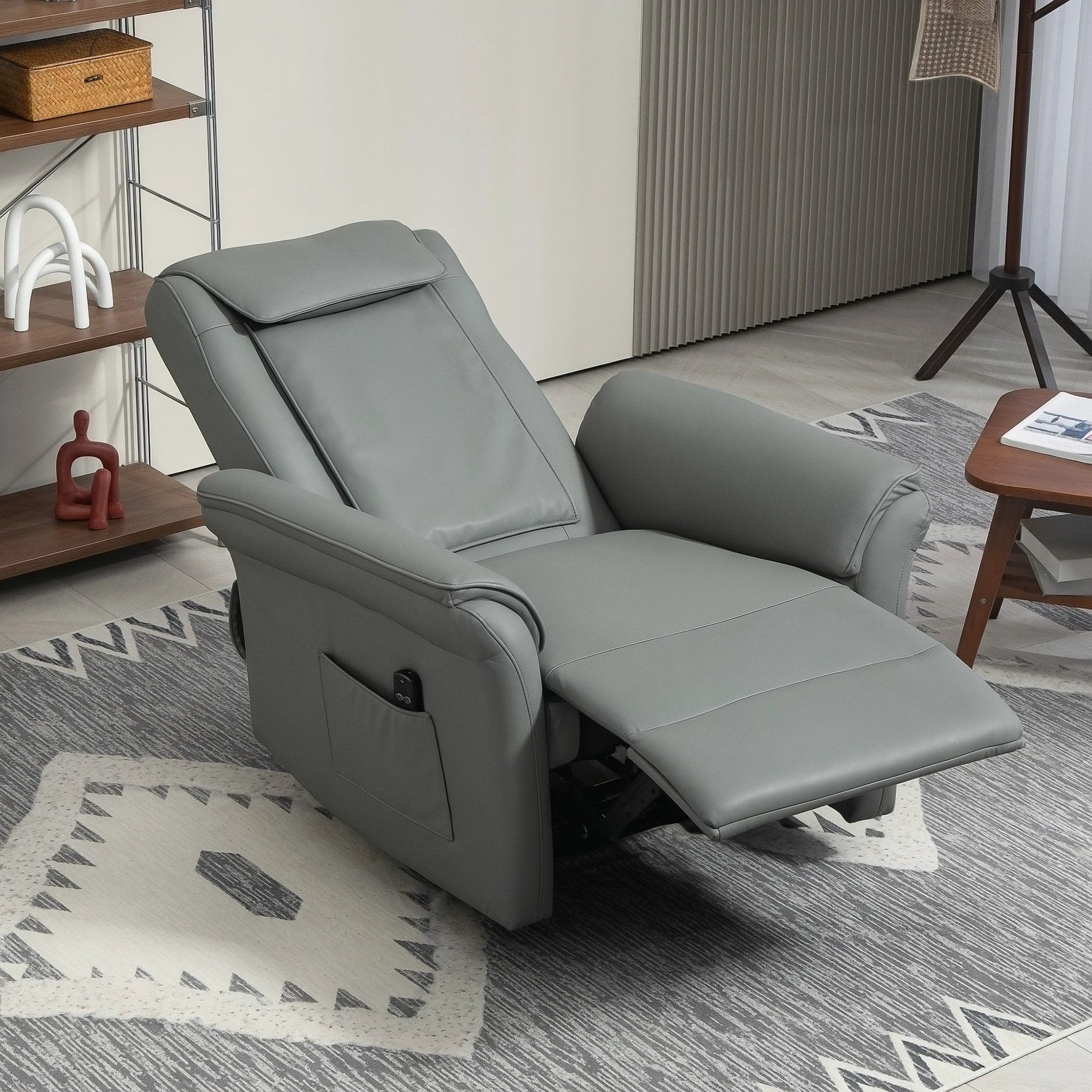 HOMCOM Kneading Massage Recliner Chair Breathable Leather Recliner Armchair by HOMCOM