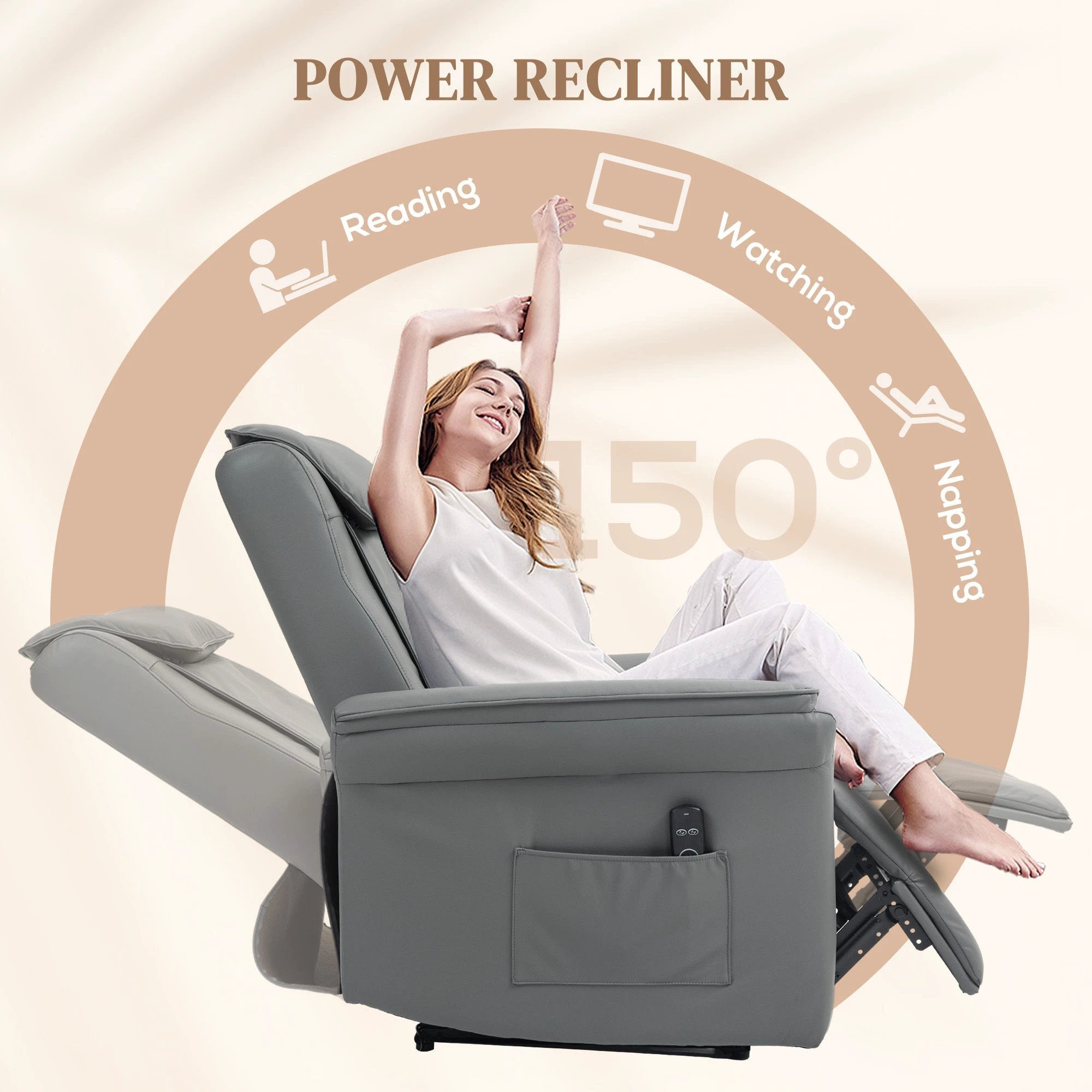 HOMCOM Kneading Massage Recliner Chair Breathable Leather Recliner Armchair by HOMCOM