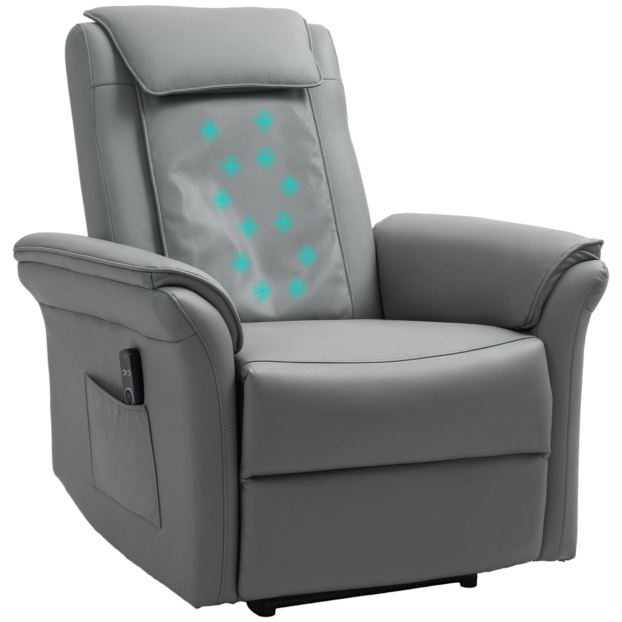 HOMCOM Kneading Massage Recliner Chair Breathable Leather Recliner Armchair by HOMCOM