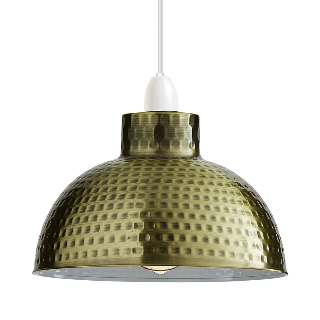 Green Brass Dome Lamp Shade 26cm Easy Fit Home Decor by Un-branded