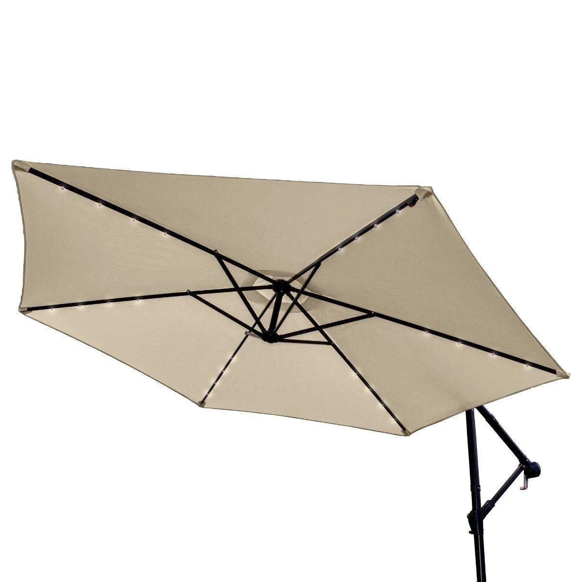 Monster Shop Premium LED Cantilever Parasol 3m with Base Patio - Uncategorized Parasol