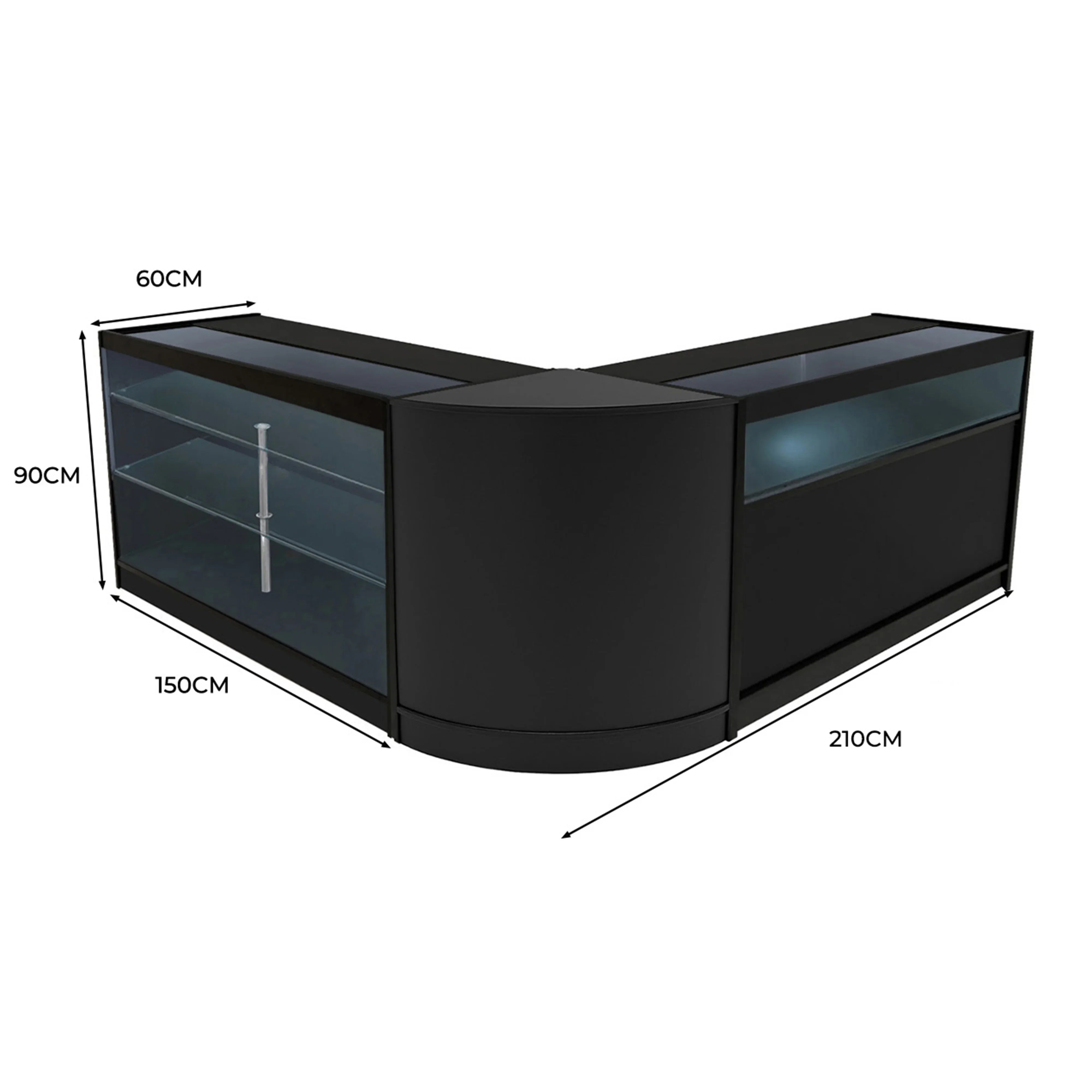 Monster Shop Triton LED Shop Counter Set K1500, B1500 & CM60 - Black -