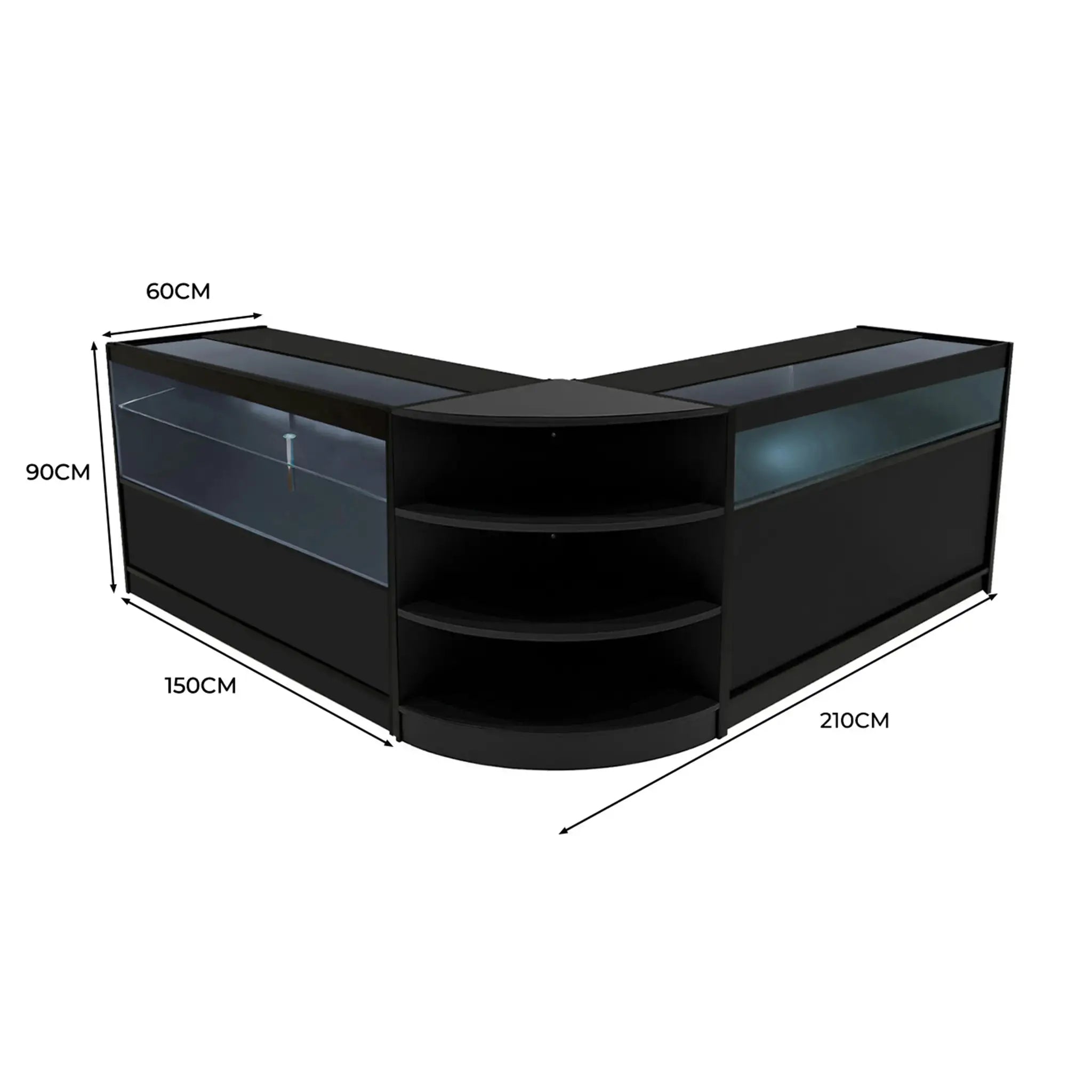 Monster Shop Harmonia LED Shop Counter Set B1500, C1500 & LM60 - Black -