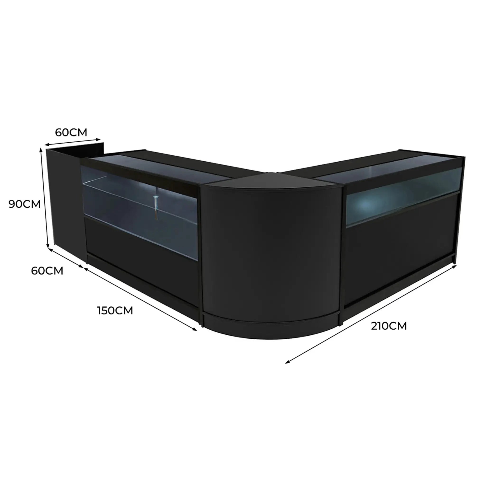 Monster Shop Gravity LED Shop Counter Set B1500, C1500, TB60 & CM60 - Black -