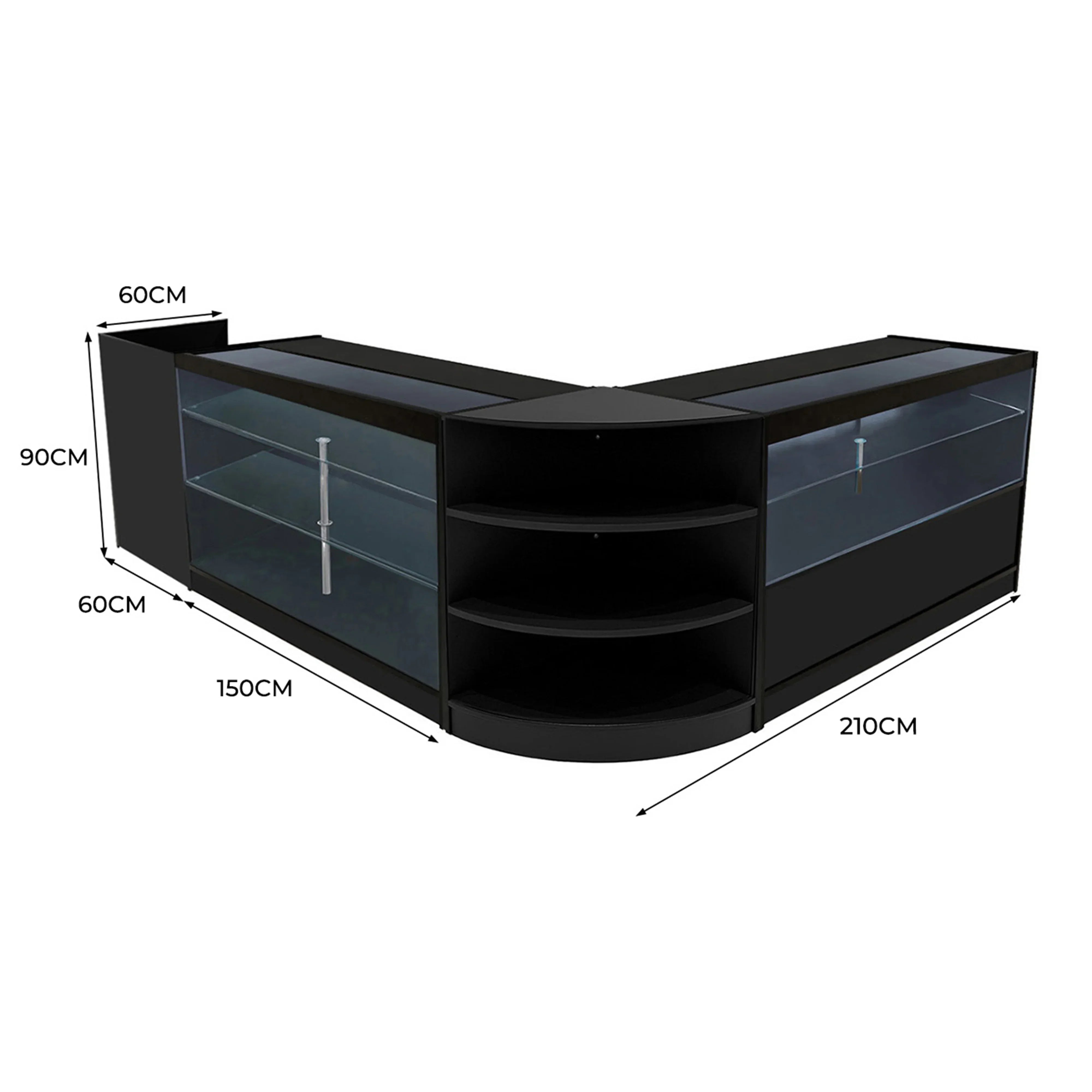 Monster Shop Theia LED Shop Counter Set K1500, C1500, TB60 & LM60 - Black -