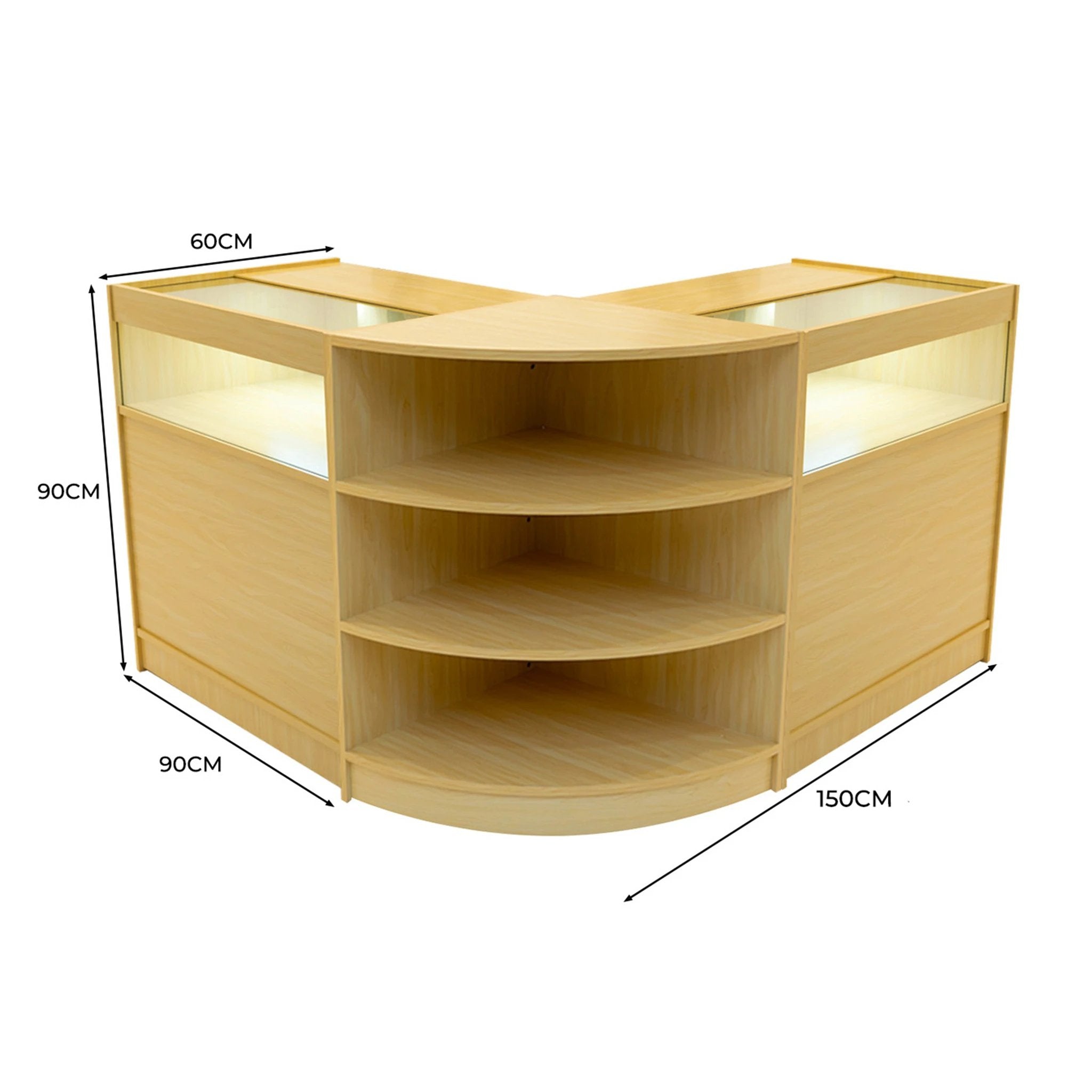Theseus LED Shop Counter Set LM60 & 2 x B900 - Maple by Monster Shop