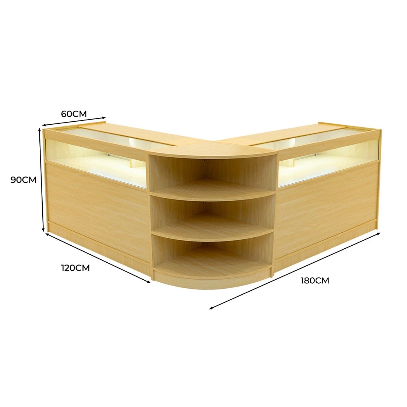Theseus LED Shop Counter Set LM60 & 2 x B1200 - Maple by Monster Shop