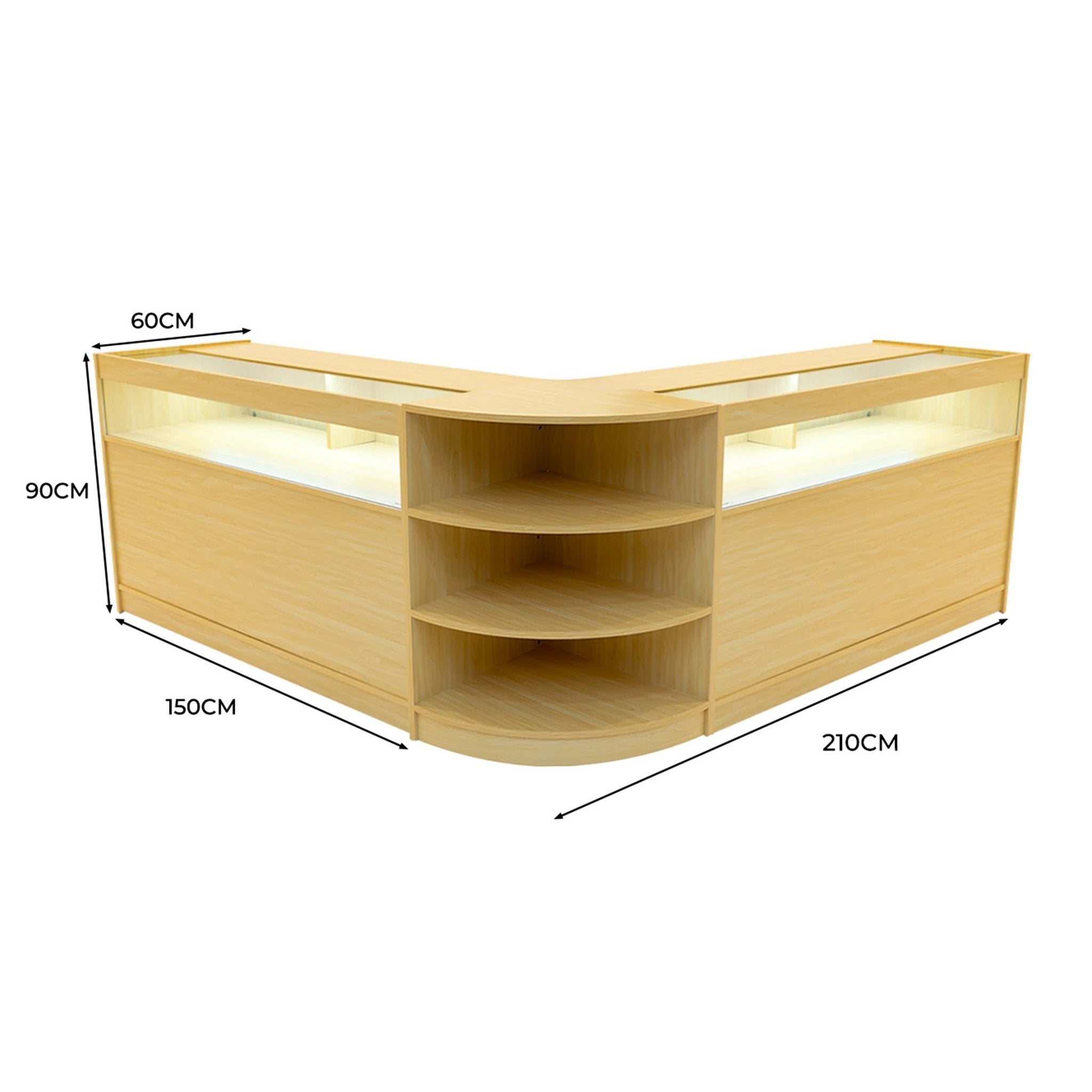 Monster Shop Theseus LED Shop Counter Set LM60 & 2 x B1500 - Maple -