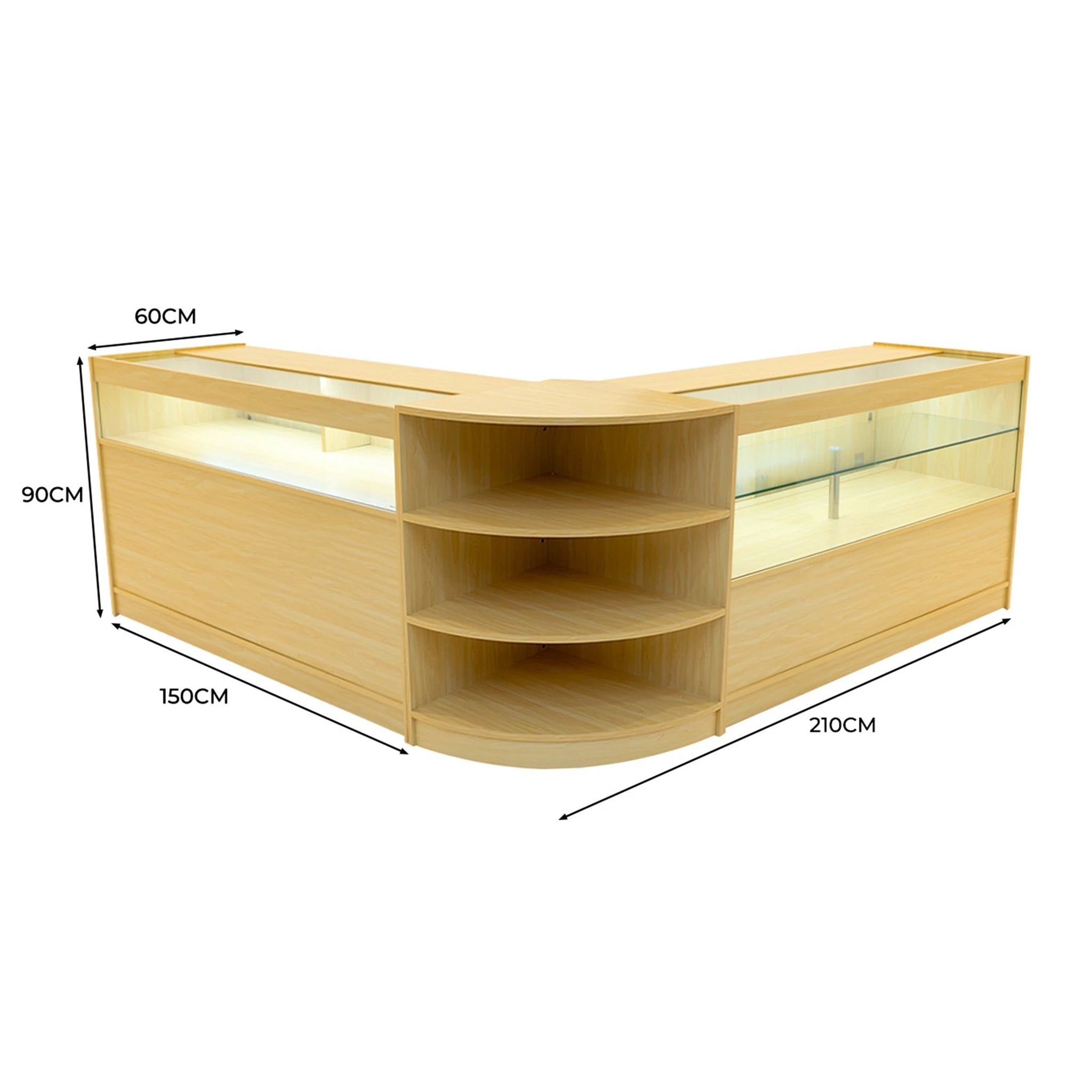 Monster Shop Harmonia LED Shop Counter Set B1500, C1500 & LM60 - Maple -
