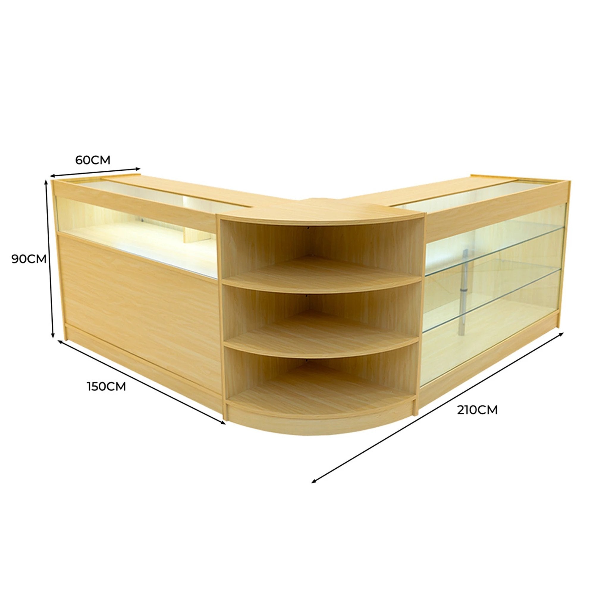Monster Shop Demeter LED Shop Counter Set K1500, B1500 & LM60 - Maple -