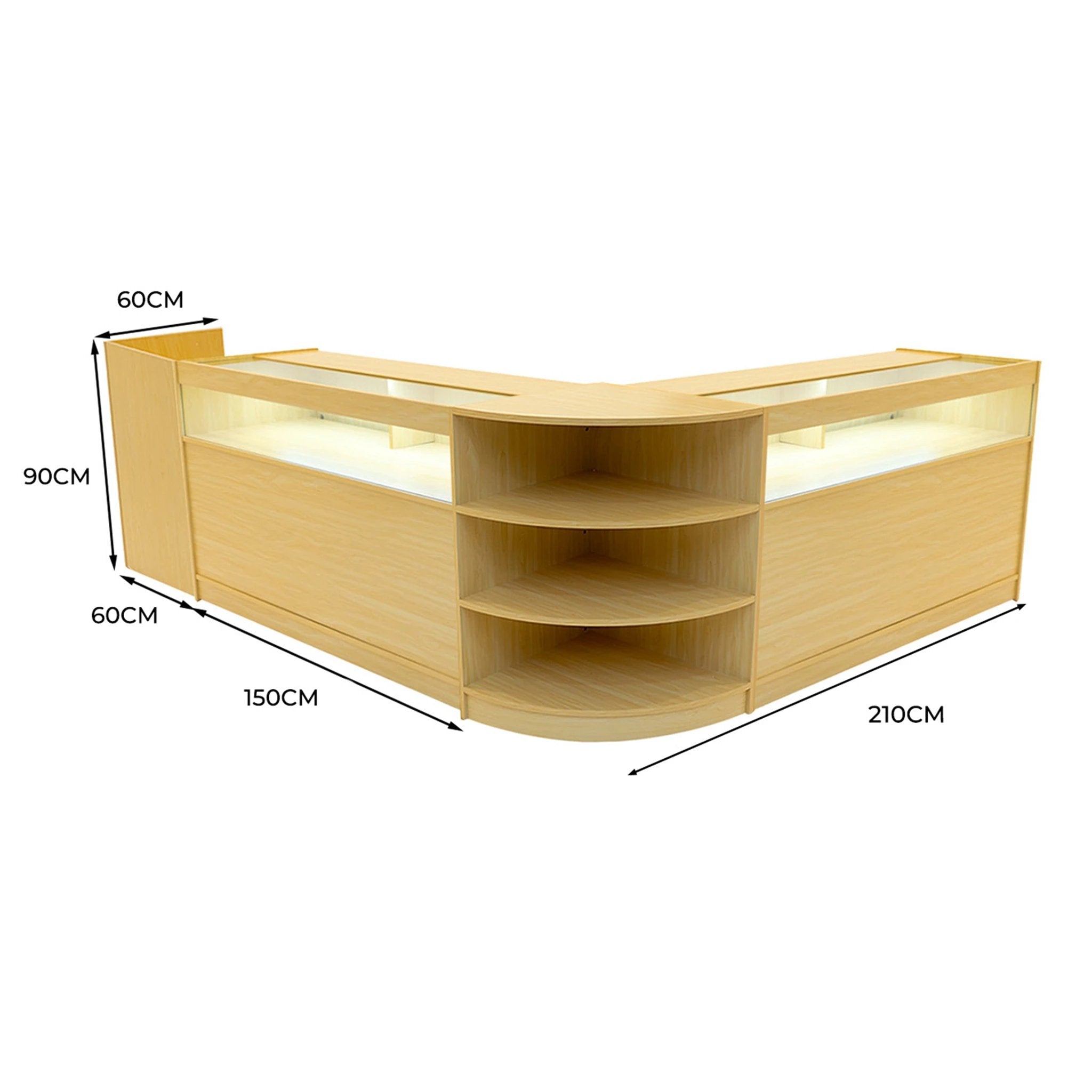 Sagittarius LED Shop Counter Set LM60, TB60 & 2 x B1500 - Maple by Monster Shop