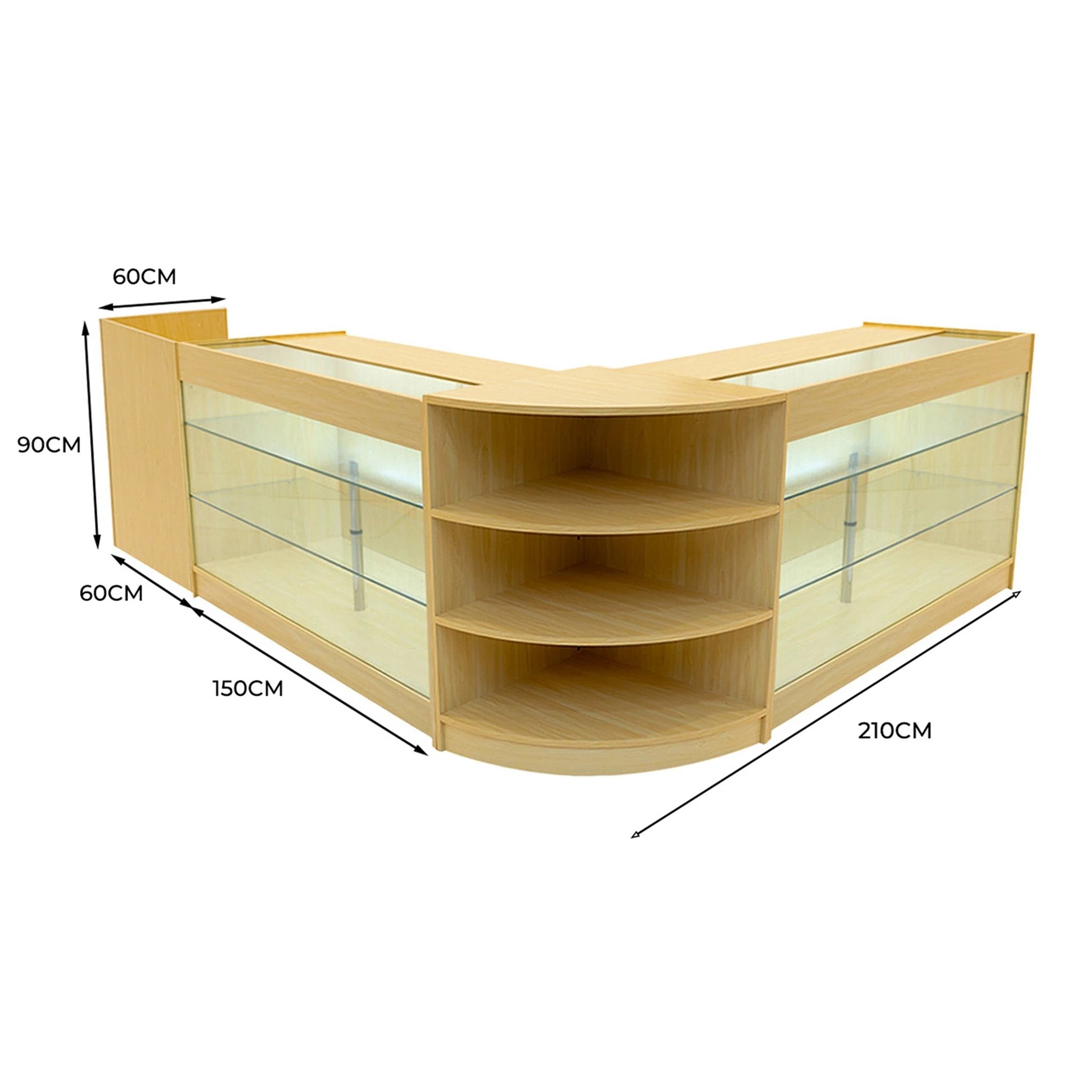 Astro LED Shop Counter Set LM60, TB60 & 2 x K1500 - Maple by Monster Shop