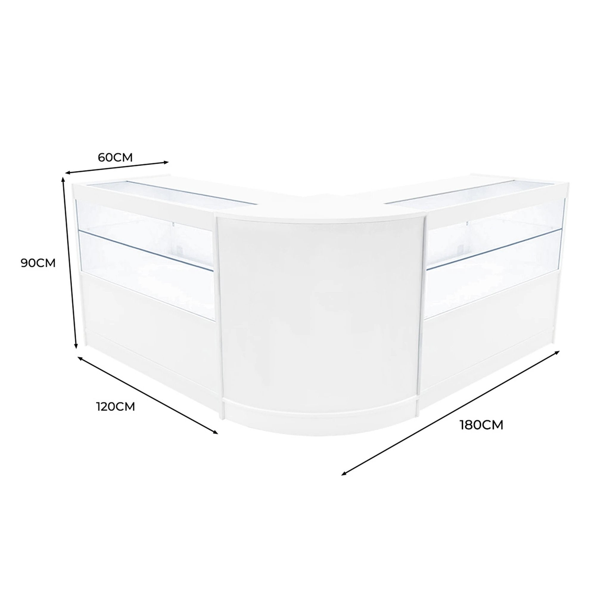 Monster Shop Selene LED Shop Counter Set CM60 & 2 x C1200 - White -