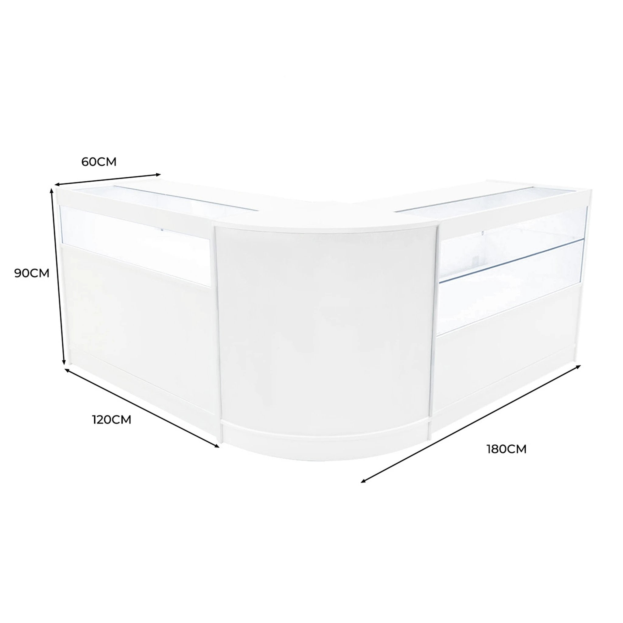 Monster Shop Adonis LED Shop Counter Set B1200, C1200 & CM60 - White -