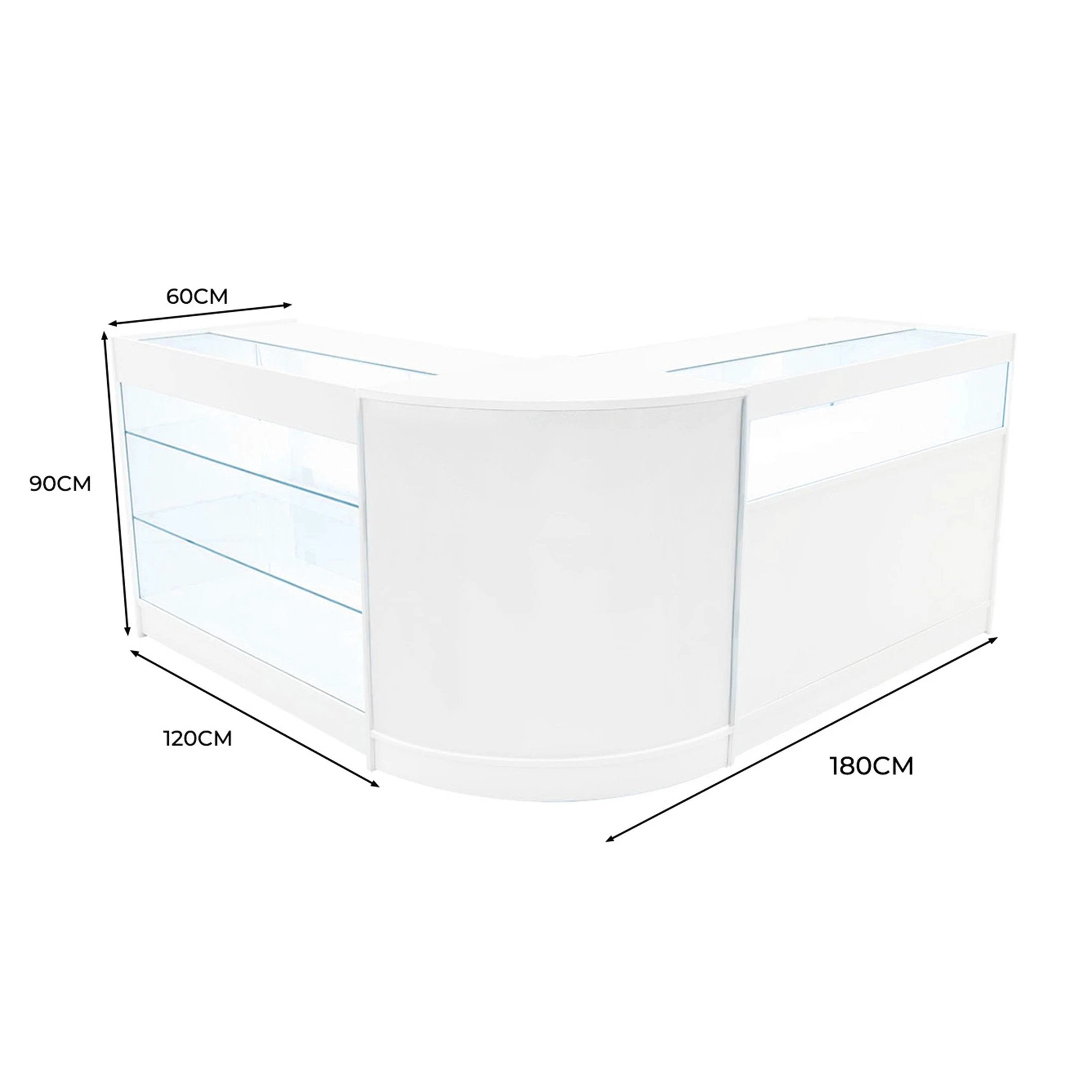Triton LED Shop Counter Set K1200, B1200 & CM60 - White by Monster Shop