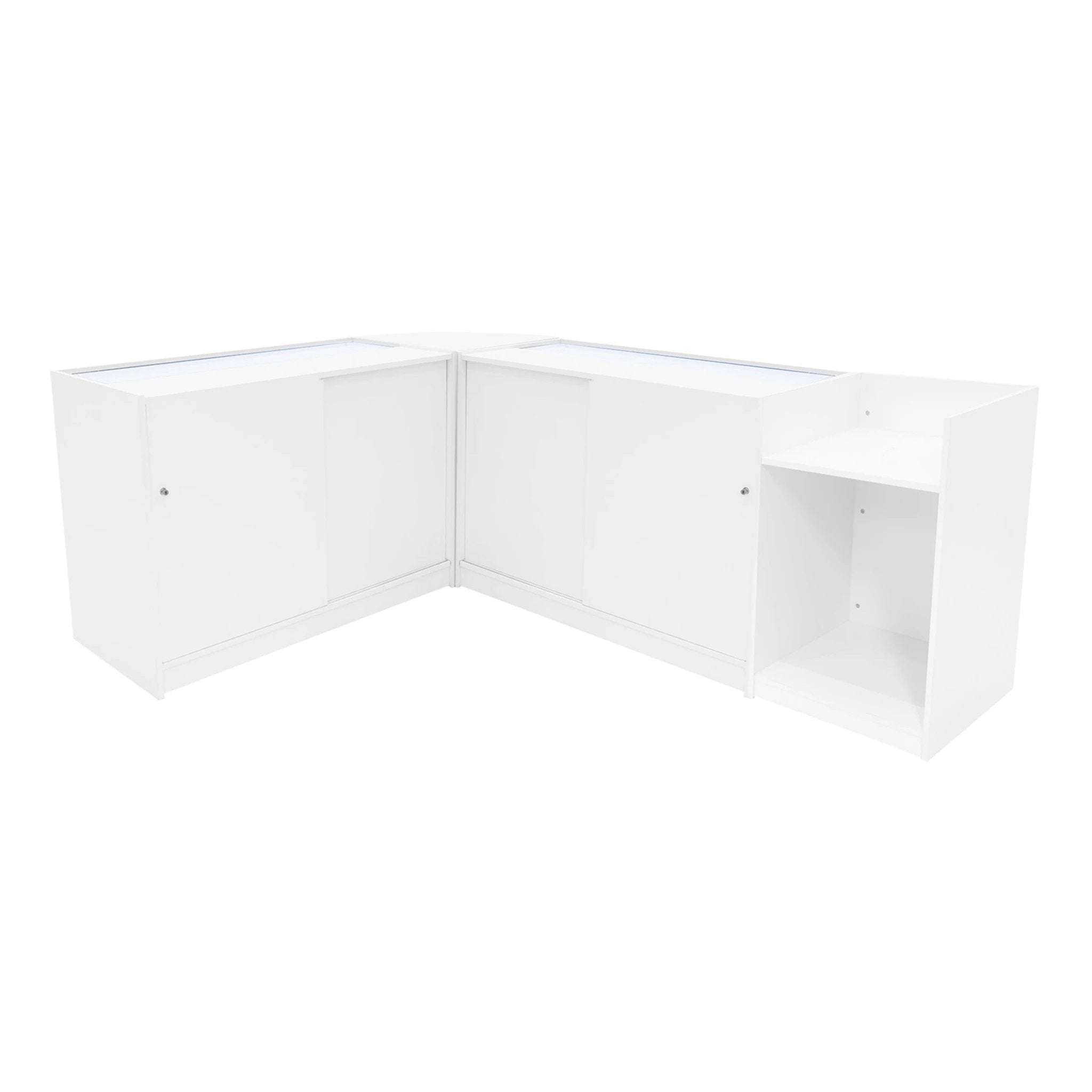 Luna LED Shop Counter Set CM60, TB60 & 2 x B1200 - White by Monster Shop