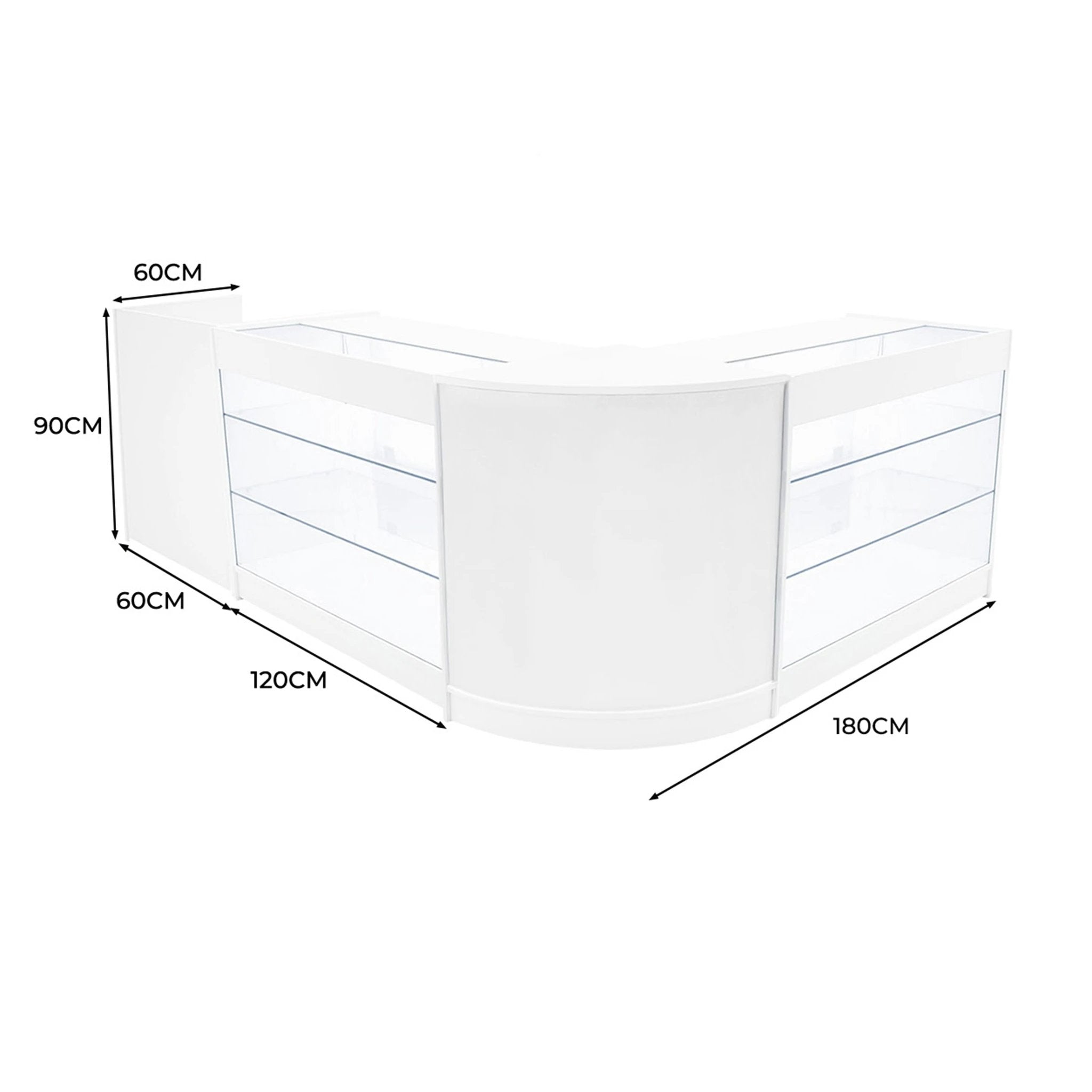 Monster Shop Aries LED Shop Counter Set CM60, TB60 & 2 x K1200 - White -