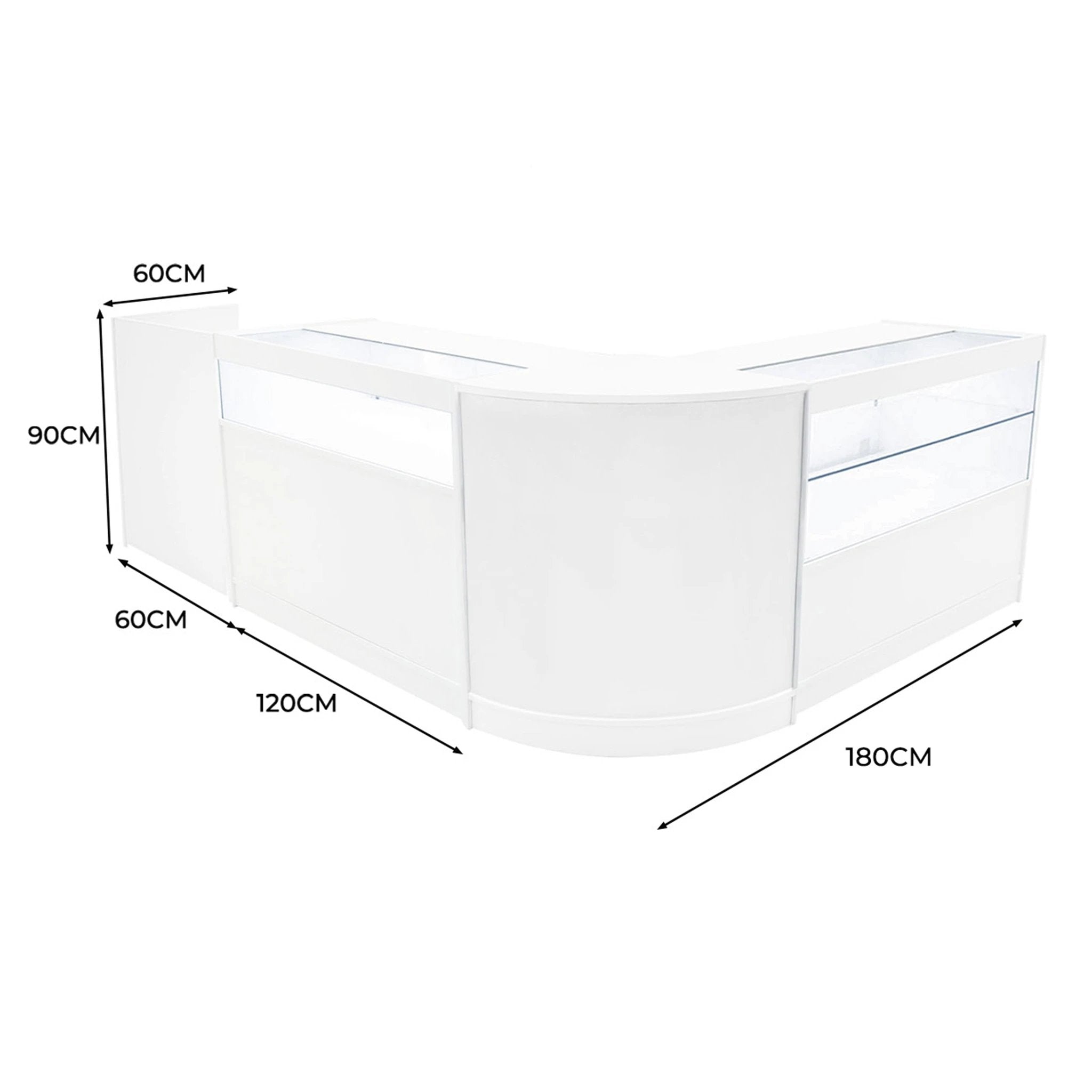 Gravity LED Shop Counter Set B1200, C1200, TB60 & & CM60 - White by Monster Shop