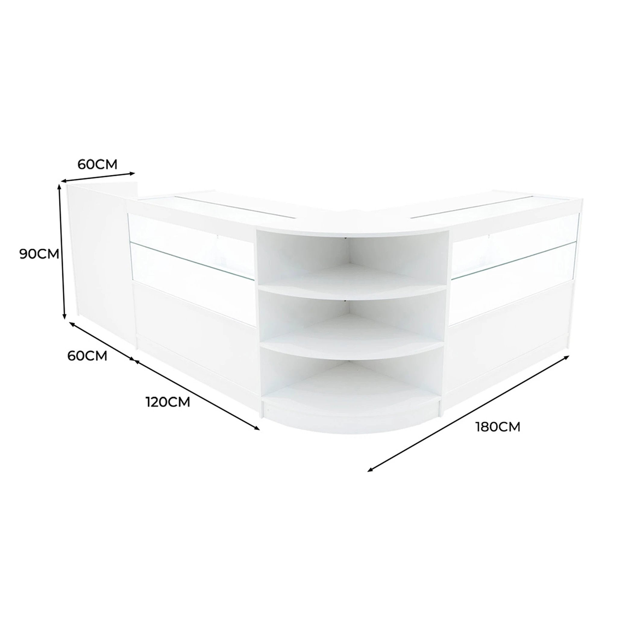 Monster Shop Eclipse LED Shop Counter Set LM60, TB60 & 2 x C1200 - White -