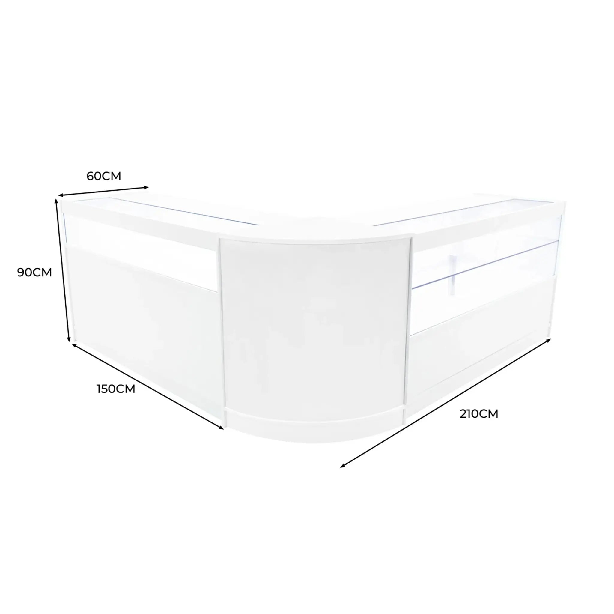 Monster Shop Adonis LED Shop Counter Set B1500, C1500 & CM60 - White -