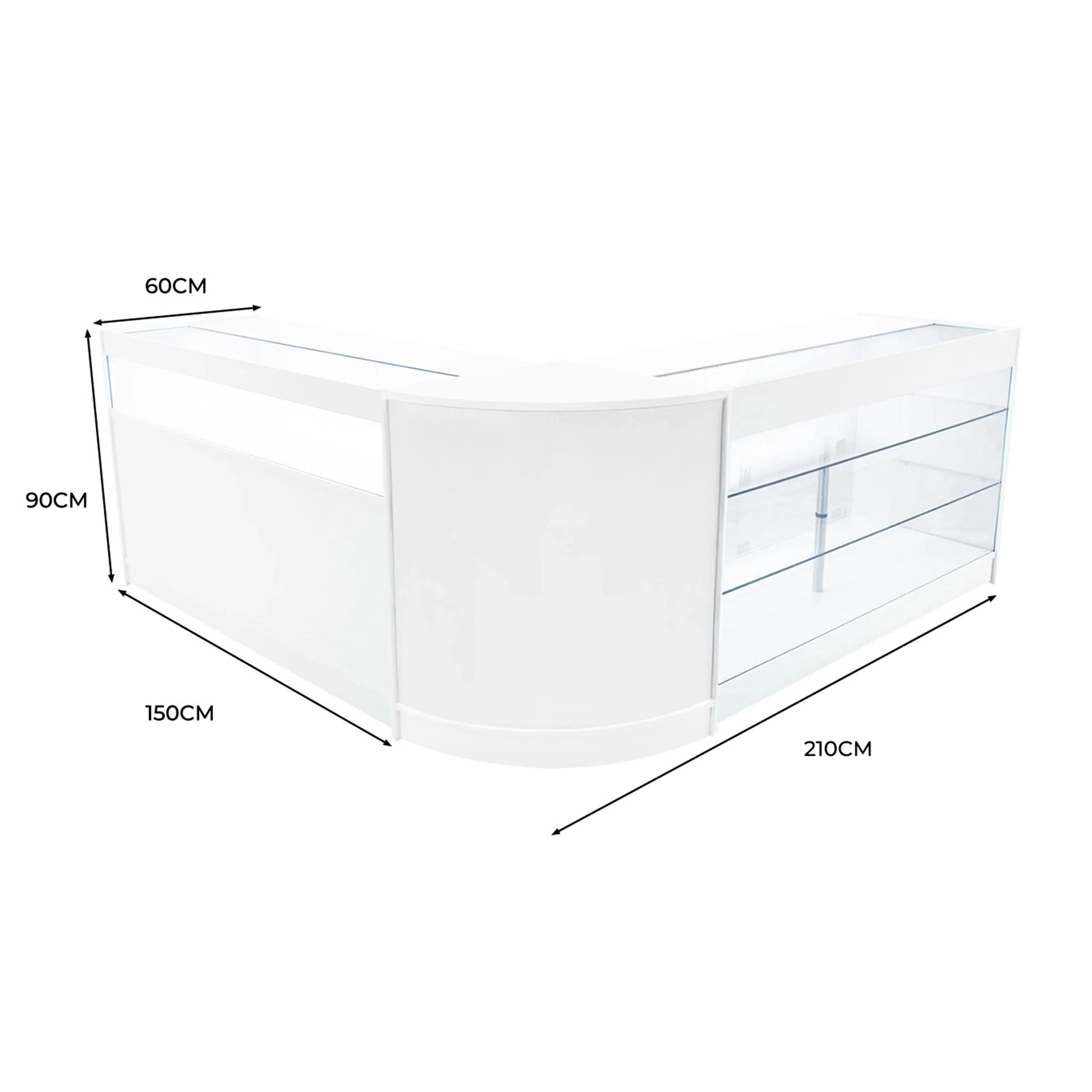 Monster Shop Triton LED Shop Counter Set K1500, B1500 & CM60 - White -