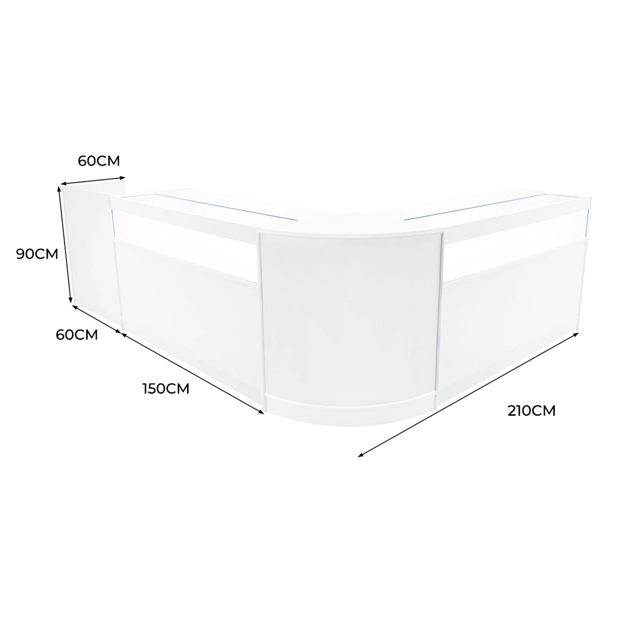 Luna LED Shop Counter Set CM60, TB60 & 2 x B1500 - White by Monster Shop