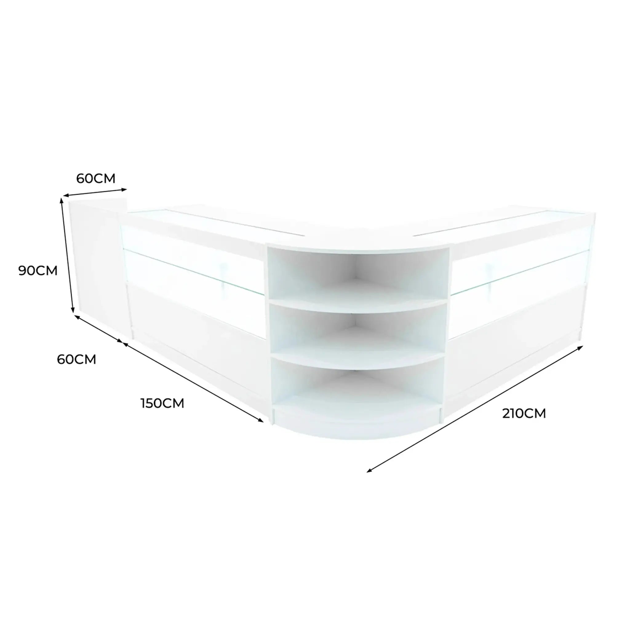 Monster Shop Eclipse LED Shop Counter Set LM60, TB60 & 2 x C1500 - White -