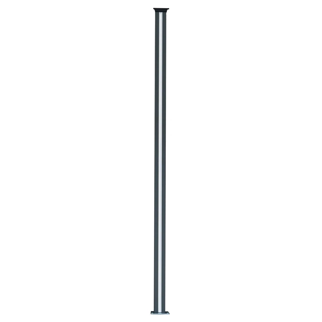 Composite Fence Panels x 5, Angled Piece & LED Posts x 6 - Brown by Monster Shop