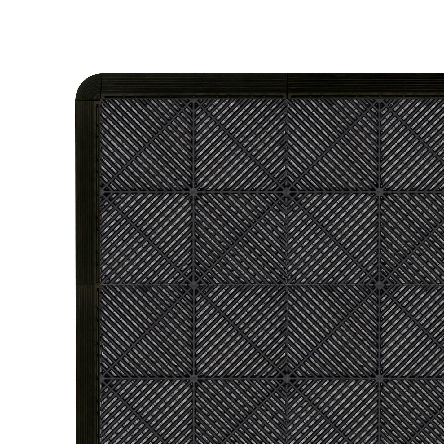 Vented Garage Floor Tiles x 120 With Edges - Black by Monster Shop