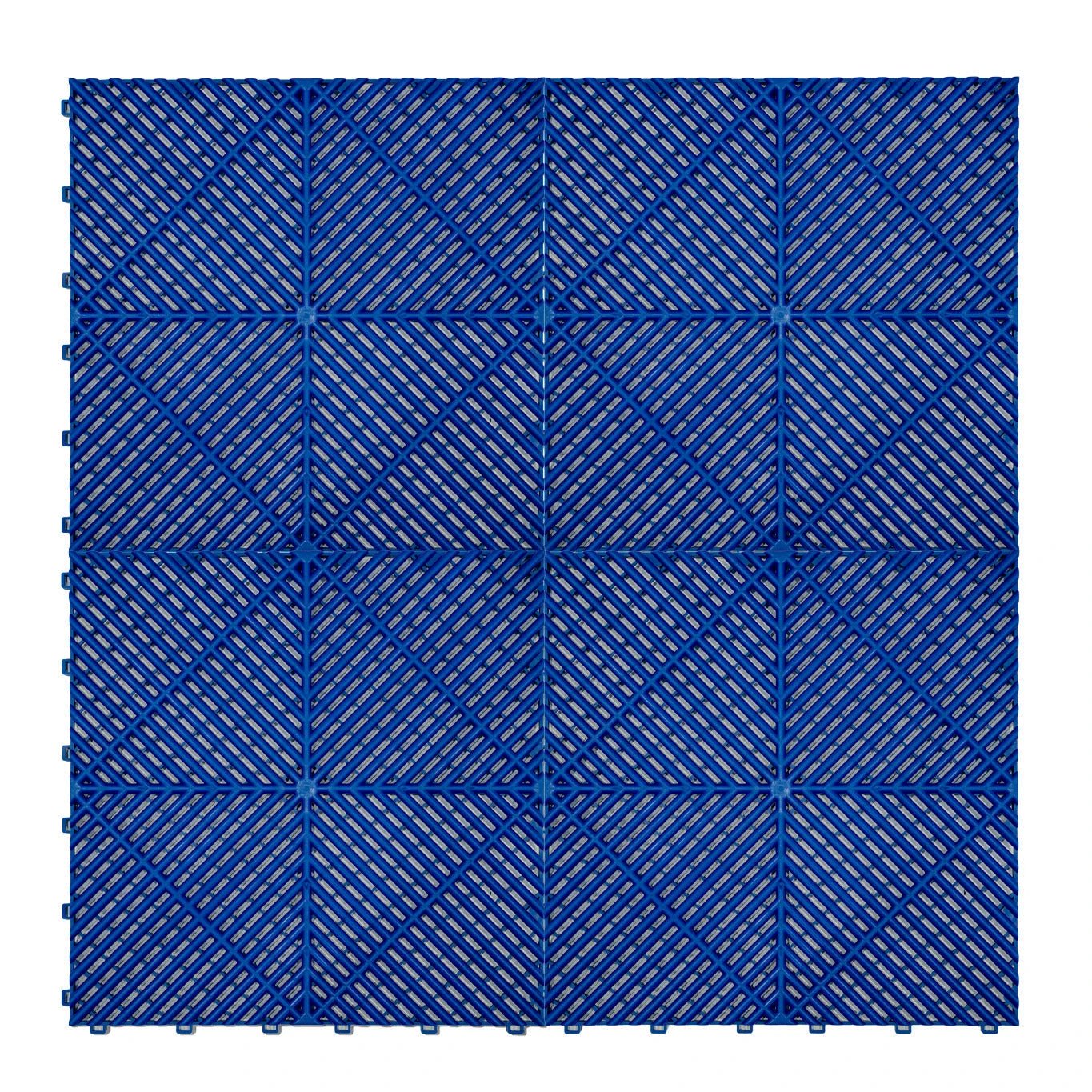 Monster Shop Hexagon LED Light & Vented Garage Floor Tiles x 120 With Edges - Blue -