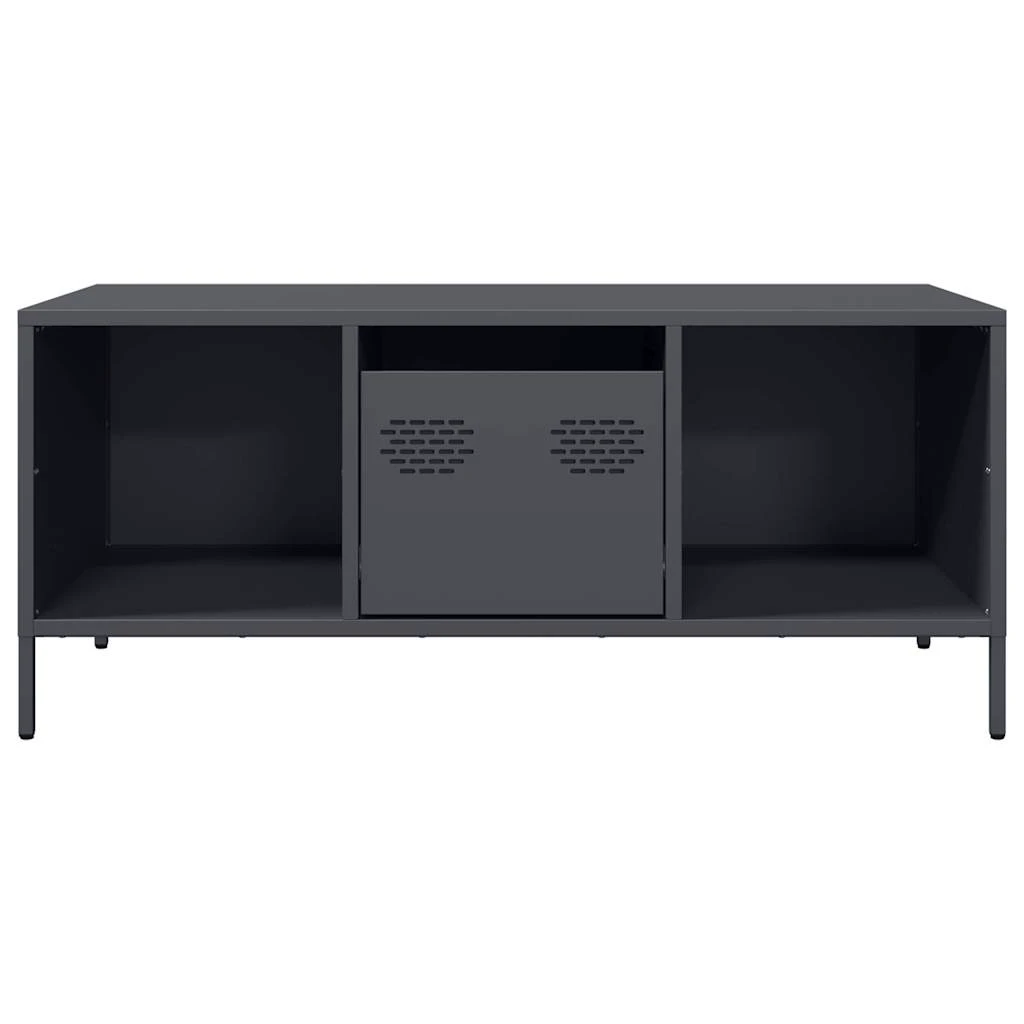 vidaXL VidaXL Coffee Table 101.5 by 50 by 43.5 cm Anthracite Cold Rolled Steel Industrial Living Room - Coffee Table