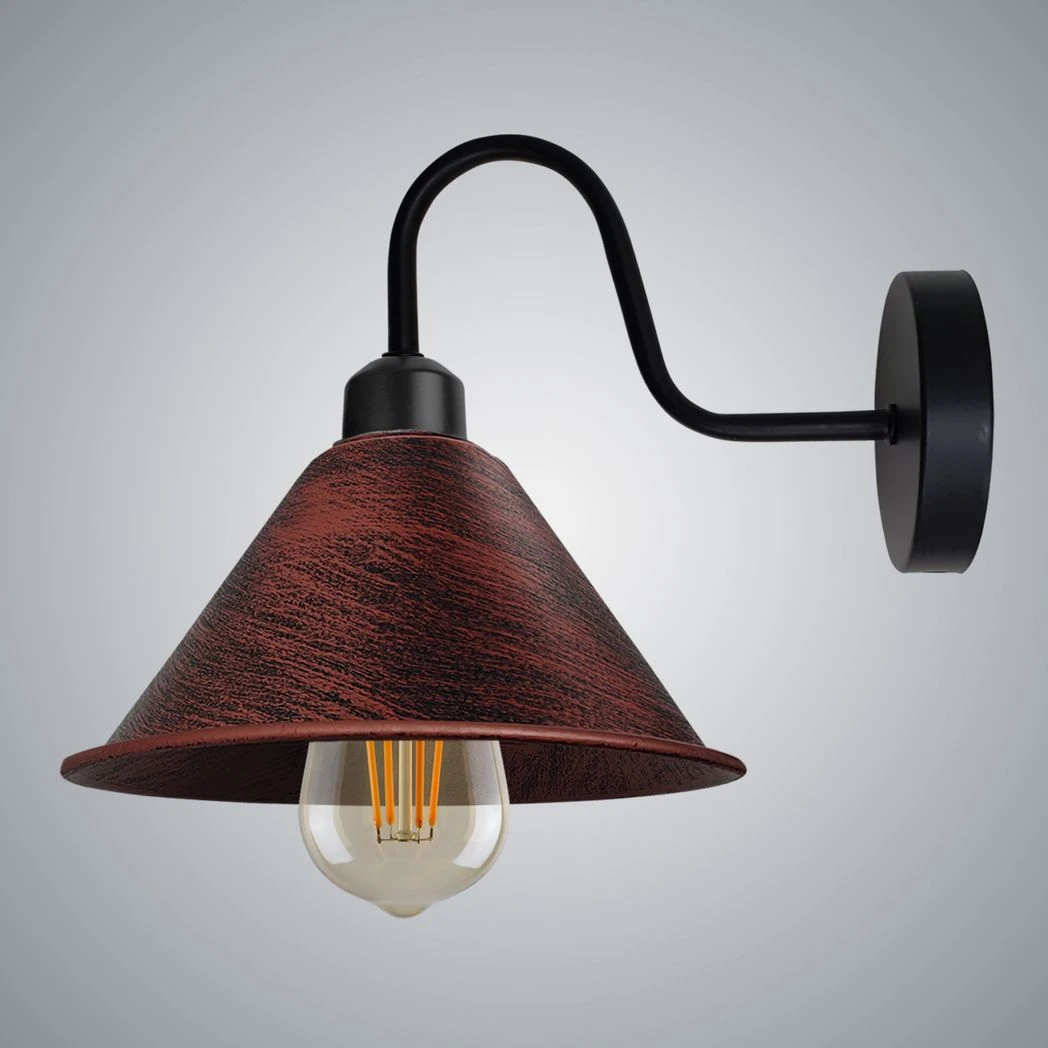 Rustic Vintage Wall Light Cone Shade E27 Base For Home Deco by Un-branded
