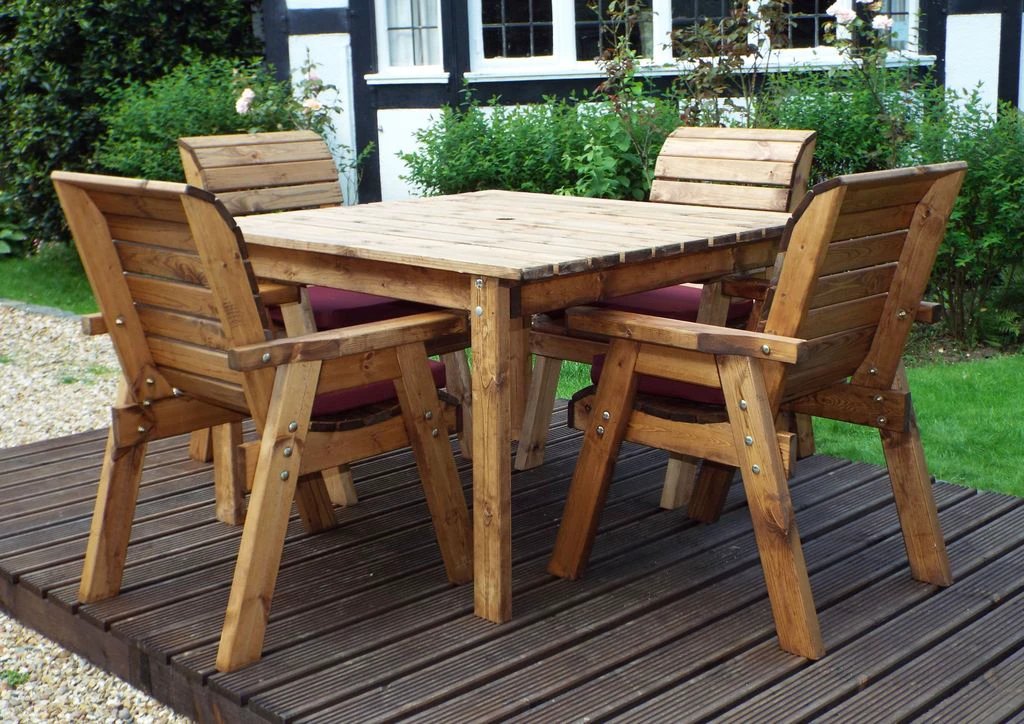 Charles Taylor Trading Four Seater Square Table Set - Garden Table