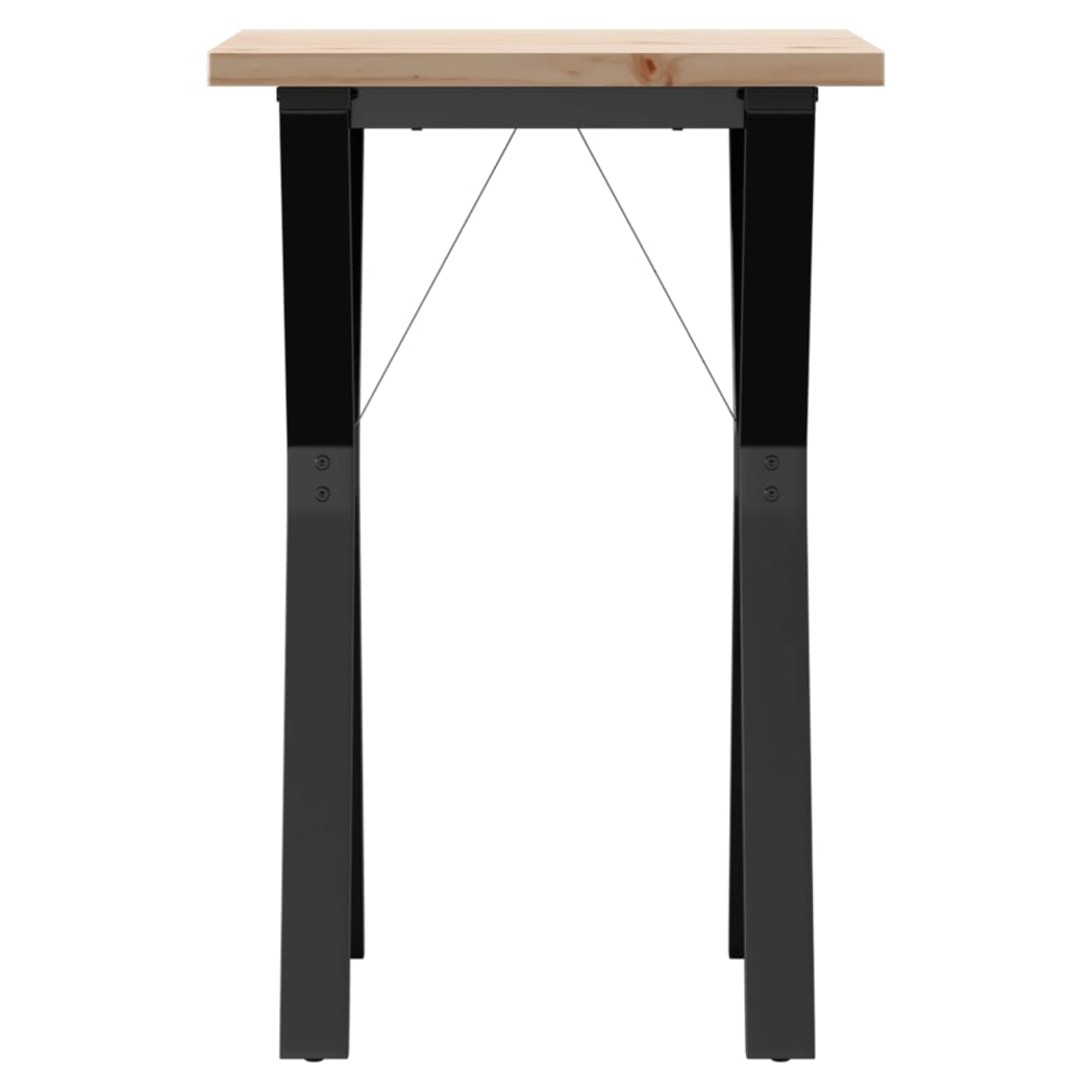 VidaXL Dining Table Y Frame 50x50x75.5 cm Solid Pine and Cast Iron Ideal for Family Dining Rooms by vidaXL