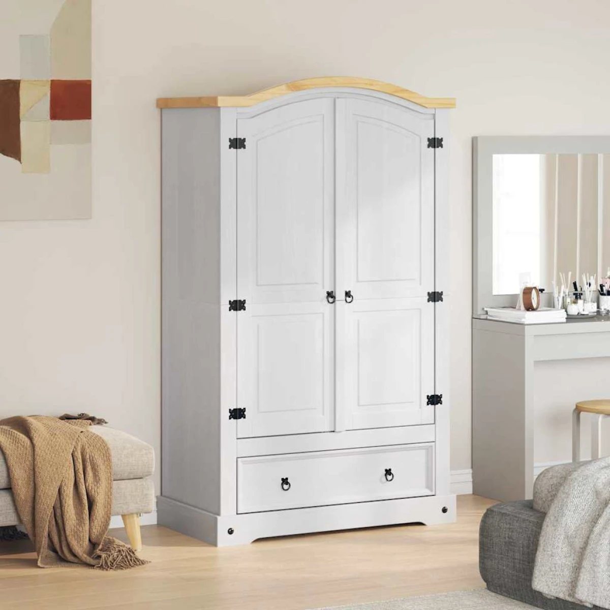 vidaXL VidaXL Wardrobe 101x52x170 cm Drawer Pine - Wardrobe