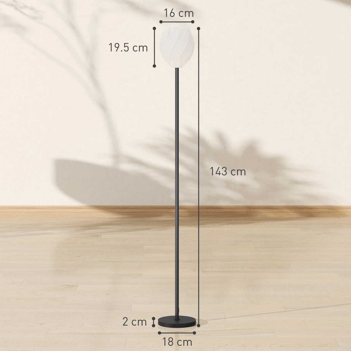 Quality Floor Lamp Tall 3D Rose Shade Home by N/A