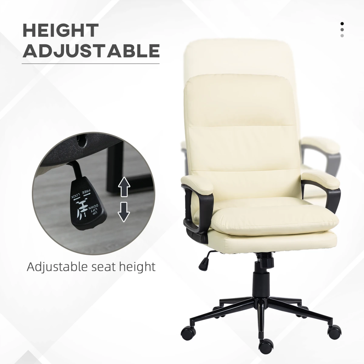 Vinsetto Vinsetto Office Chair 108-118cm PU Leather Office - Office Chair