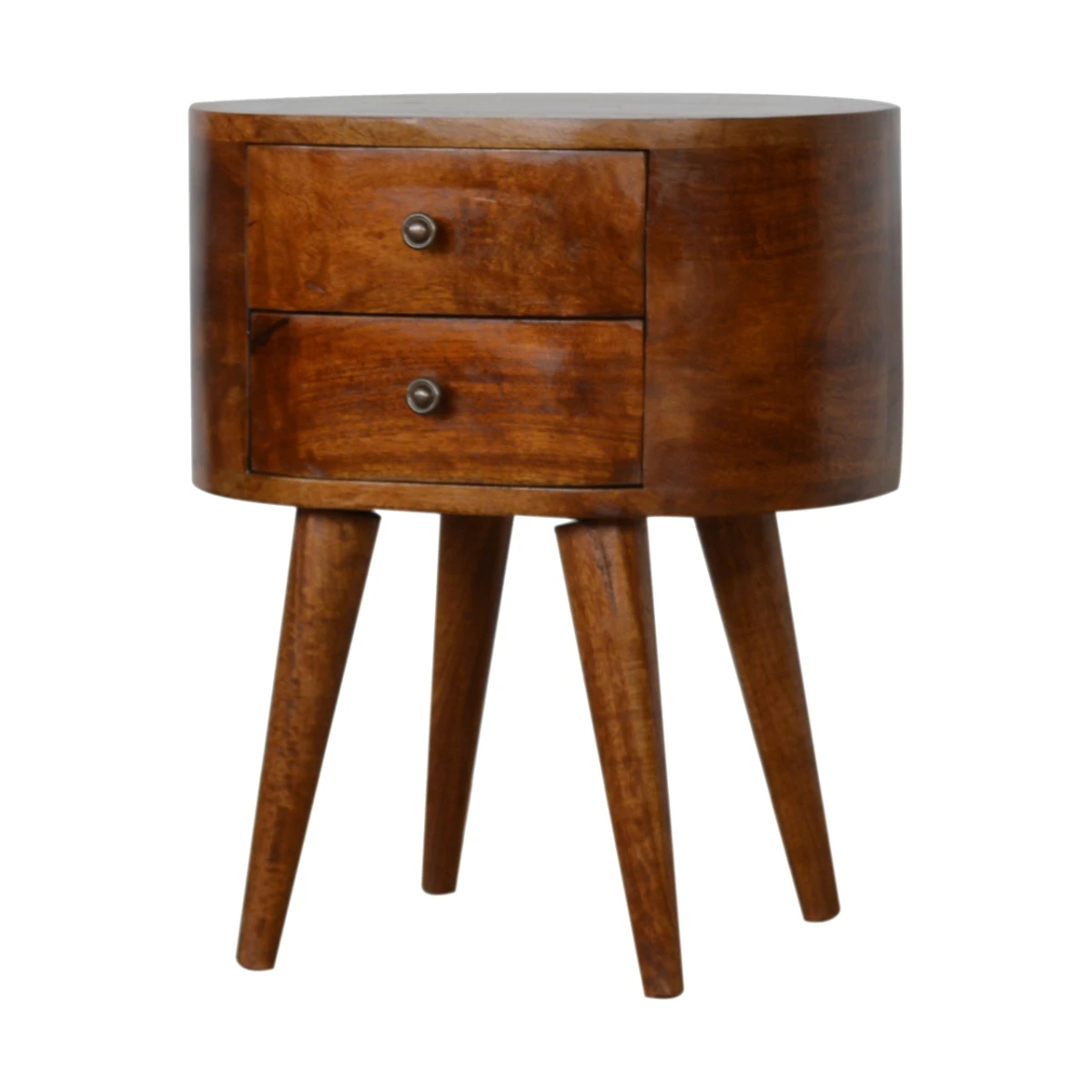 Artisan Bedside Table Chestnut Round Edge Bedroom by Artisan Furniture