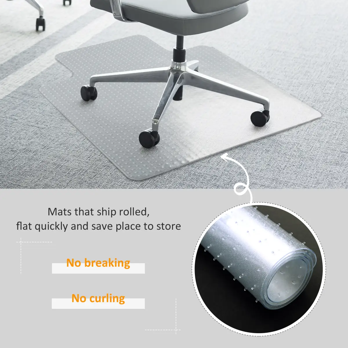Unbranded Office Carpet Protector Chair Mat Spike Non Slip Chairmat Frosted HOMCOM - Rug