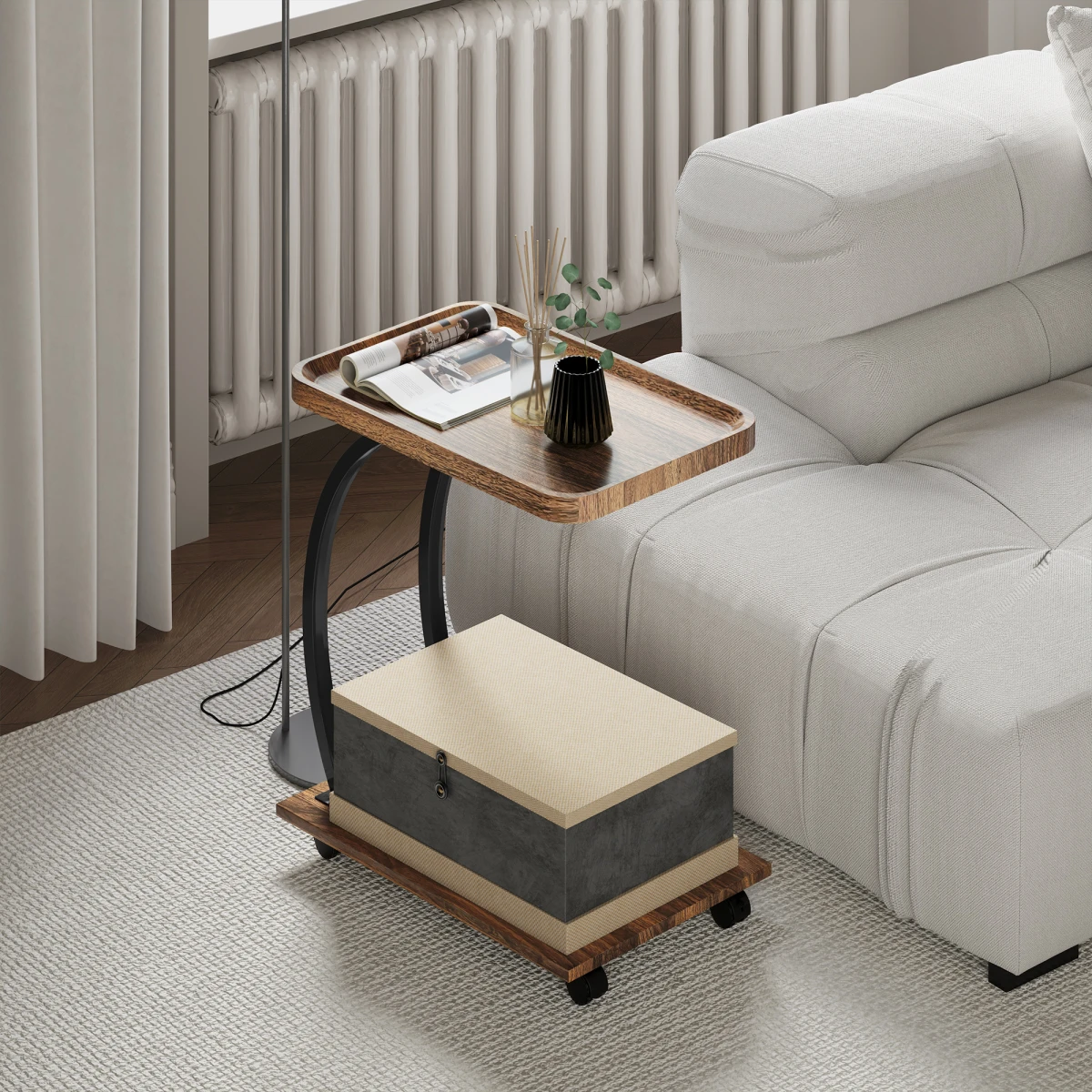 Rattan Coffee Table Compact CShaped SmallSpaces by N/A