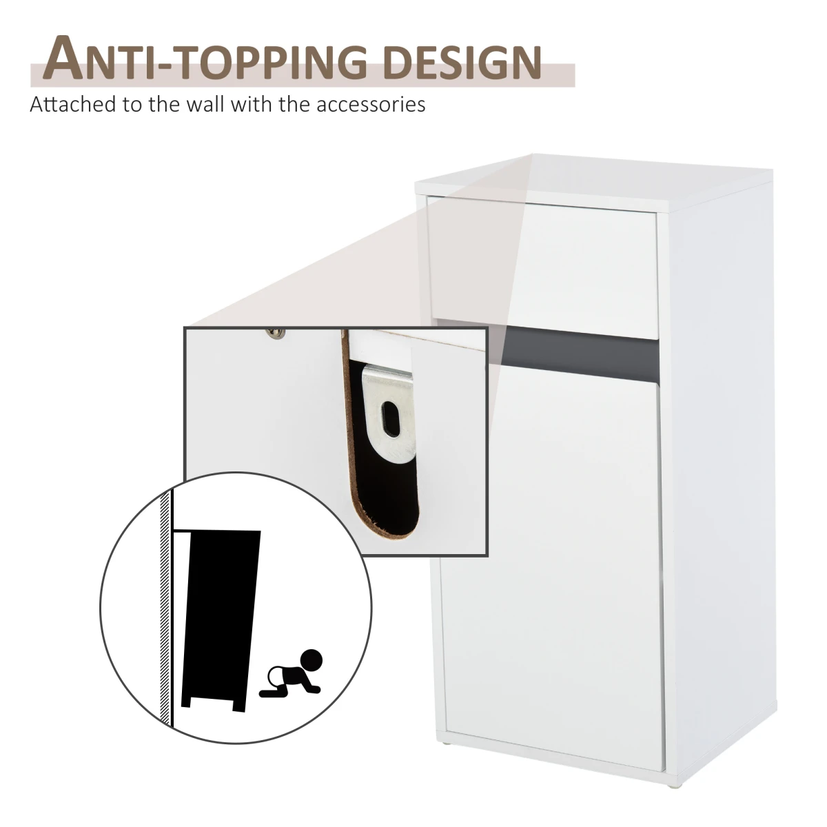 Homcom Modern Storage Cabinet Slim Drawer Bathroom - Chest of Drawers