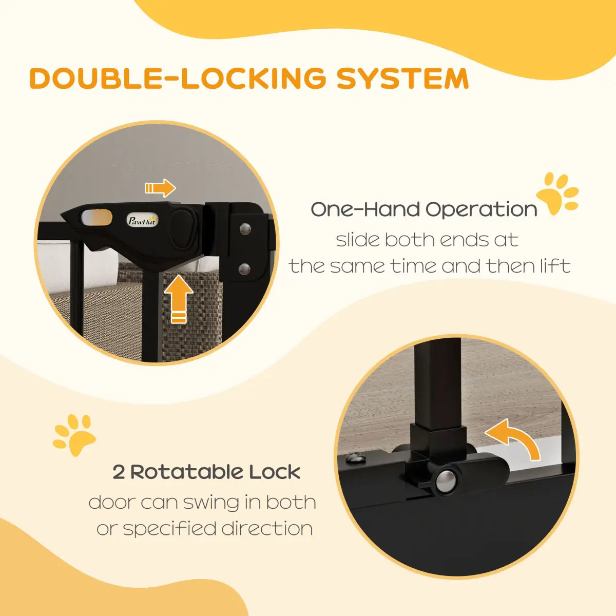 PawHut PawHut Adjustable Safety Gate w/ 1 Extensions and Four Adjustable Screws, Black - Pet Gate
