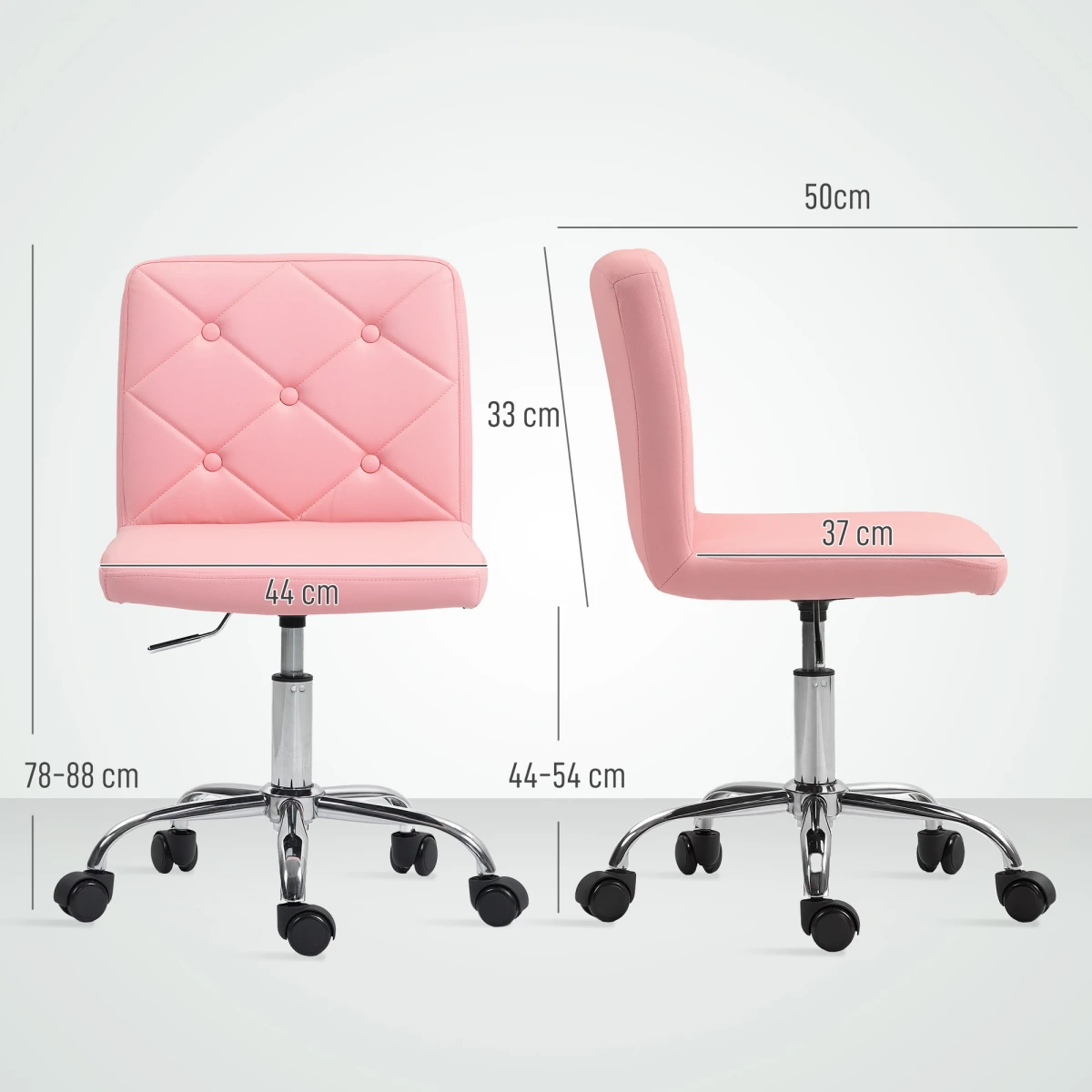 N/A Cat Textured Tufted Armless Office Chair 44 54cm - Office Chair