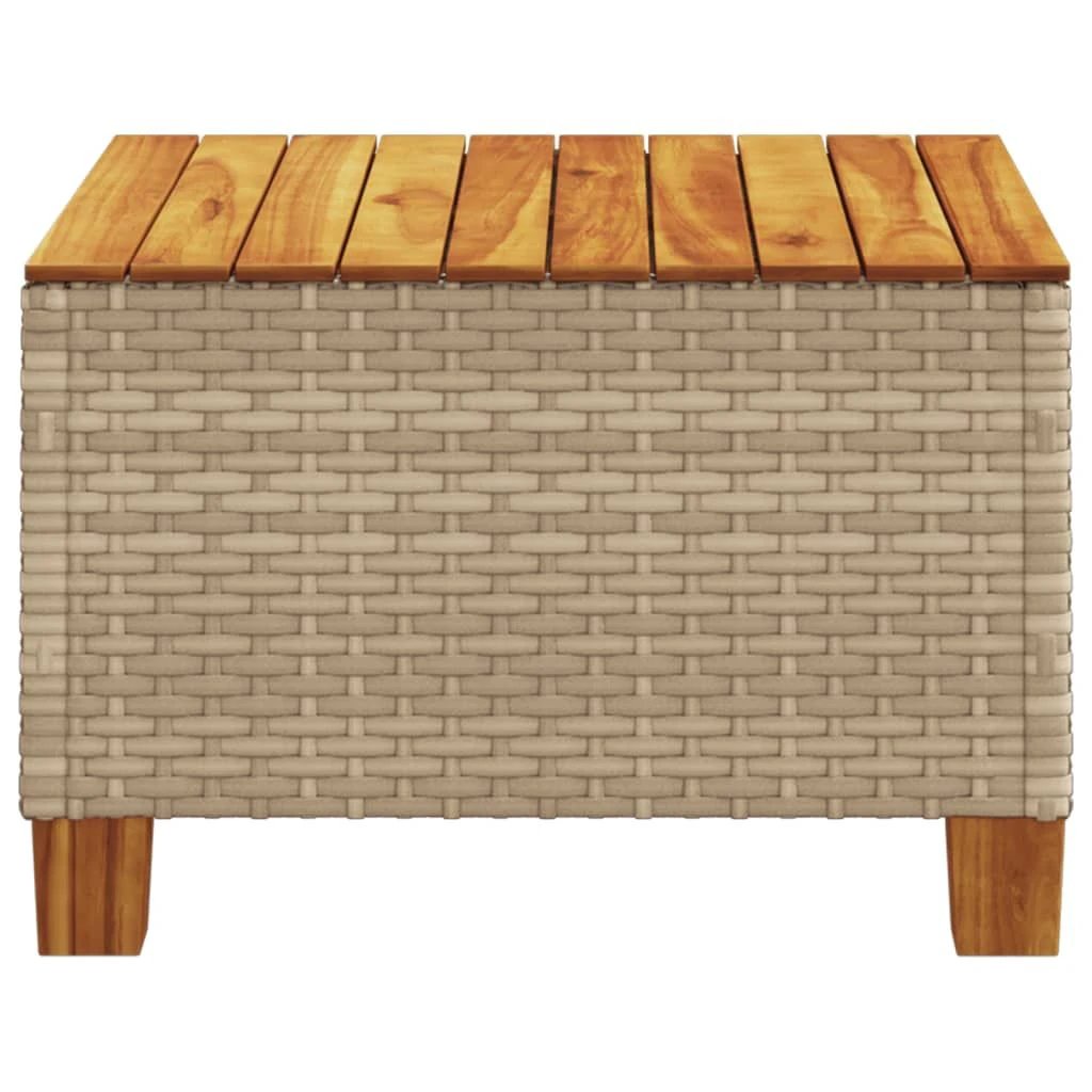 vidaXL vidaXL Garden Table Black 55x55x36 cm Poly Rattan Acacia Wood - Garden Table