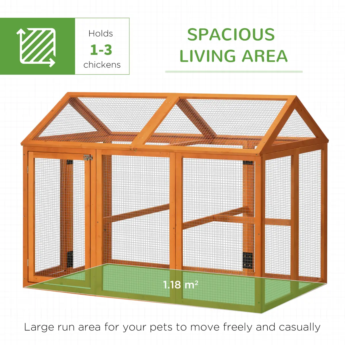 PawHut PawHut Chicken Run, Wooden Chicken Coop w/ Combinable Design - Orange - Chicken Coop